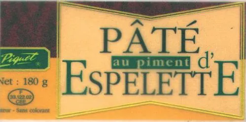 PIQUET PÂTE au piment d'ESPELETTE