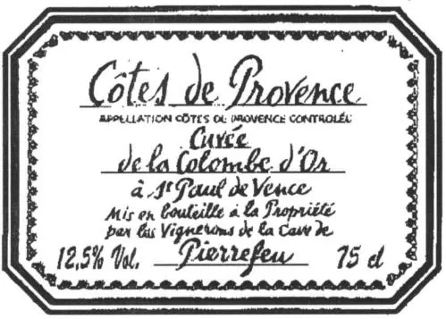 CUVEE DE LA COLOMBE D'OR