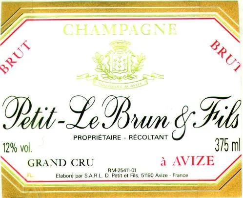 PETIT-LE BRUN & FILS " TOUJOURS M'AVIZE "