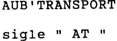 AUB'TRANSPORT sigle " AT "