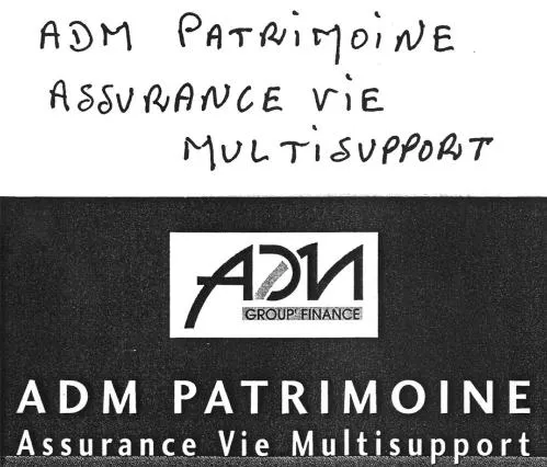 ADM PATRIMOINE ASSURANCE VIE Multisupport