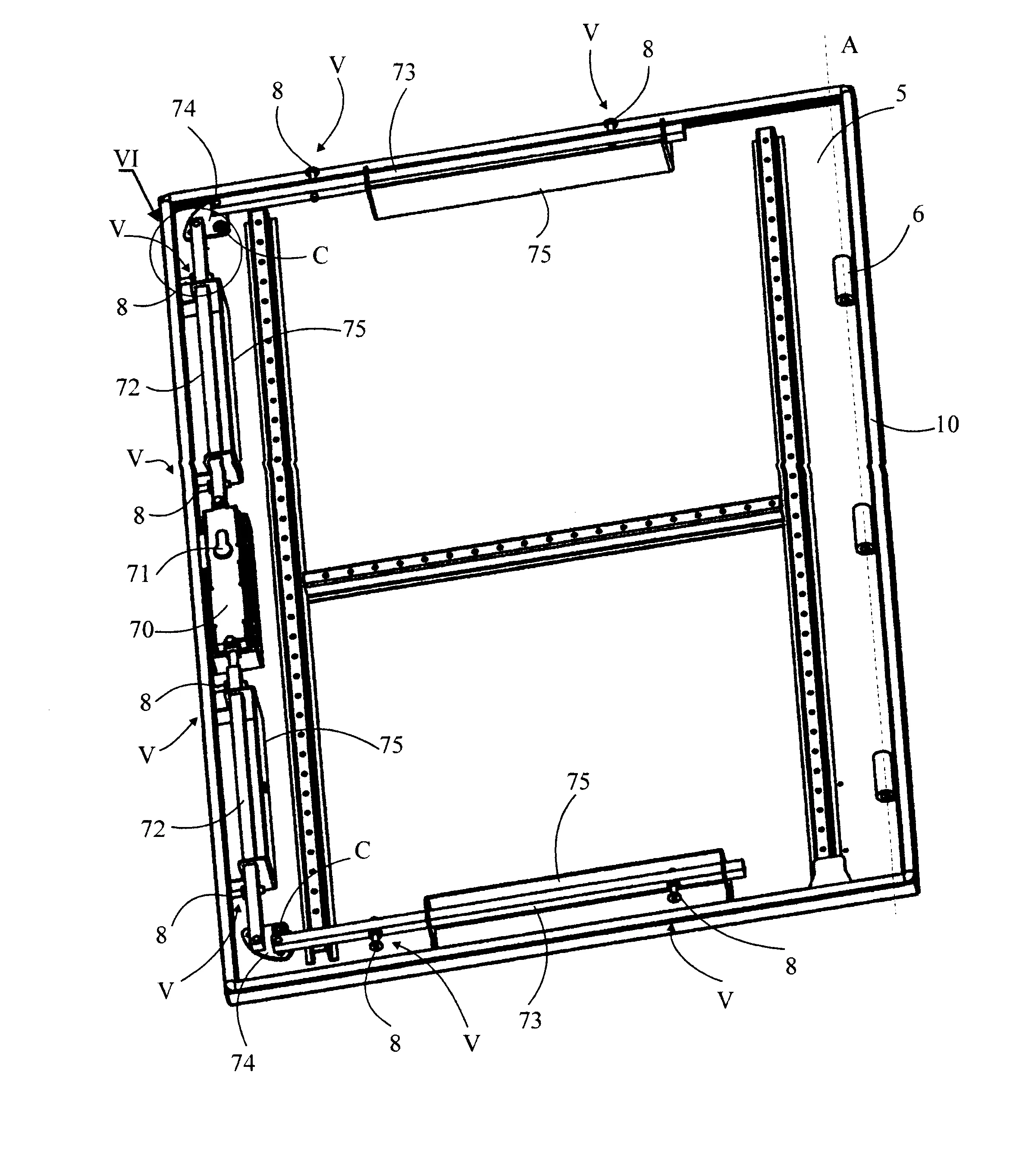 Dispositif antieffraction d'une porte pour armoire et armoire equipee d'un tel dispositif