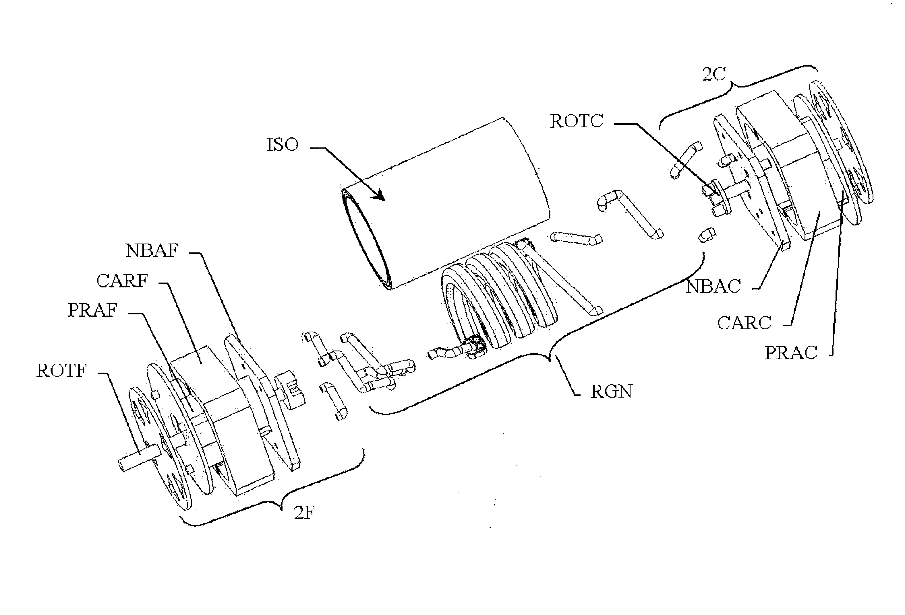 Machines a piston rotatif annulaire trilobique avec cycles thermodynamiques de stirling