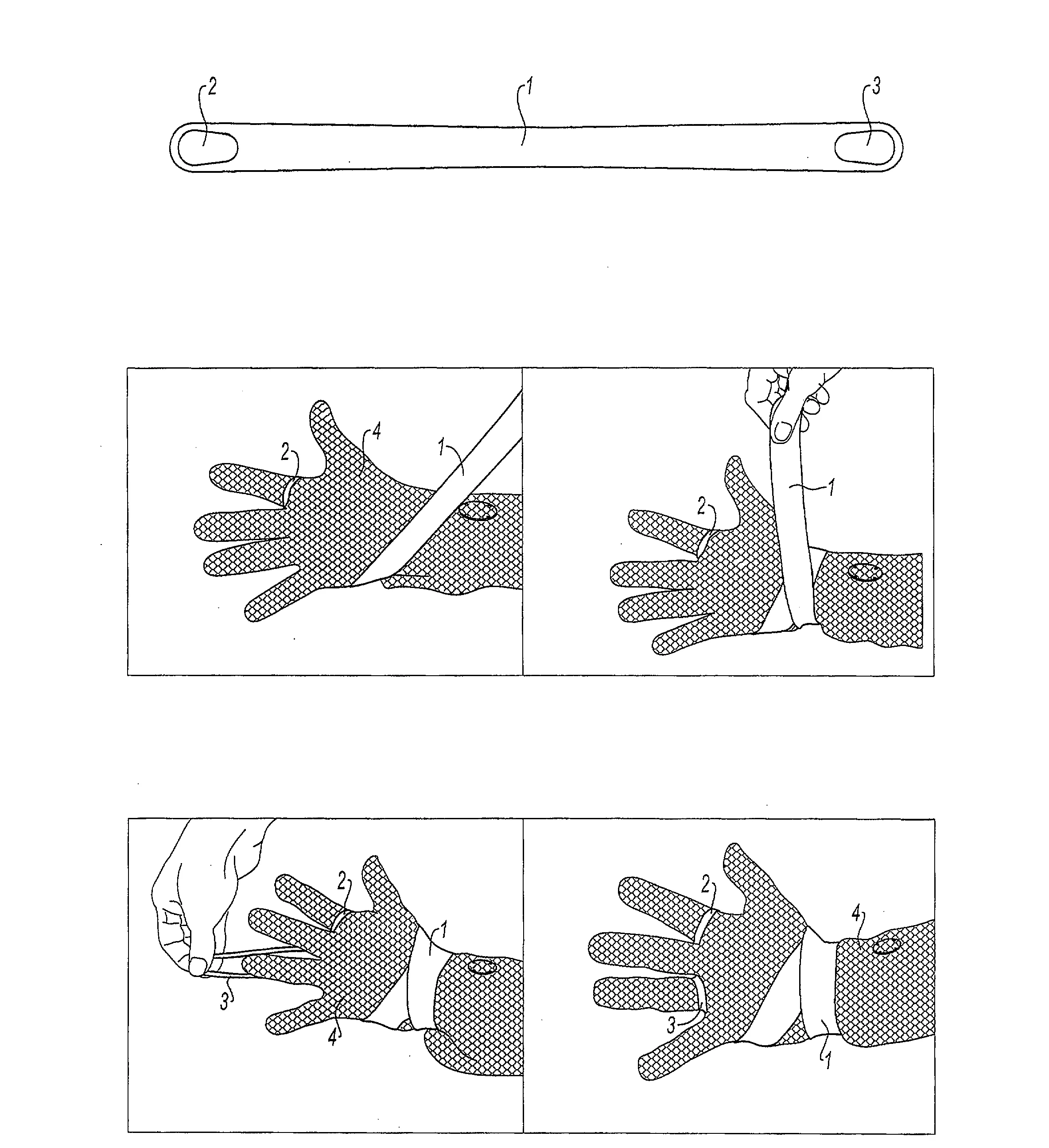 Procede de maintien d'un gant de protection en position d'utilisation.