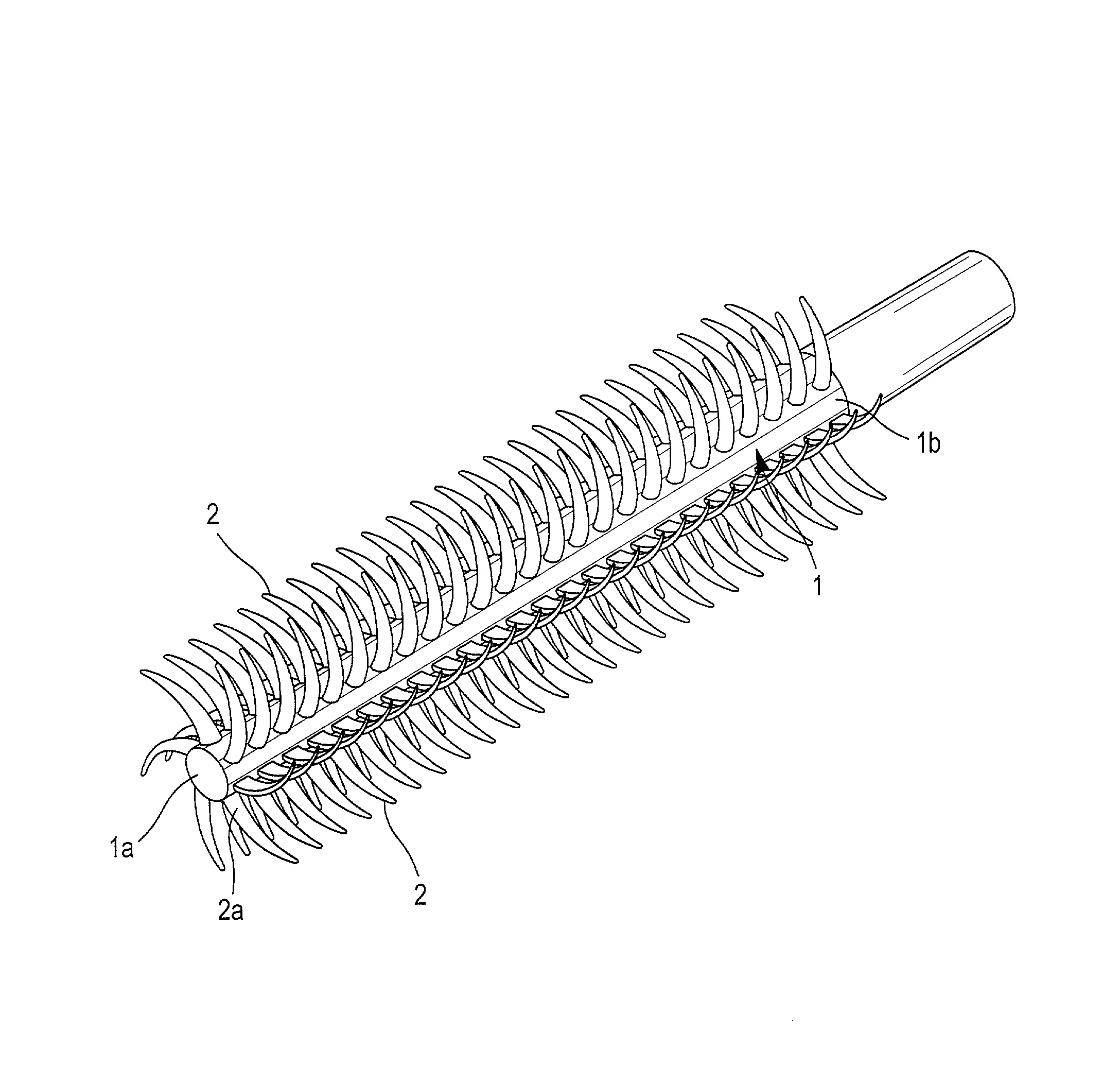 Dispositif applicateur d'un produit cosmetique fluide ou pateux, typiquement du mascara