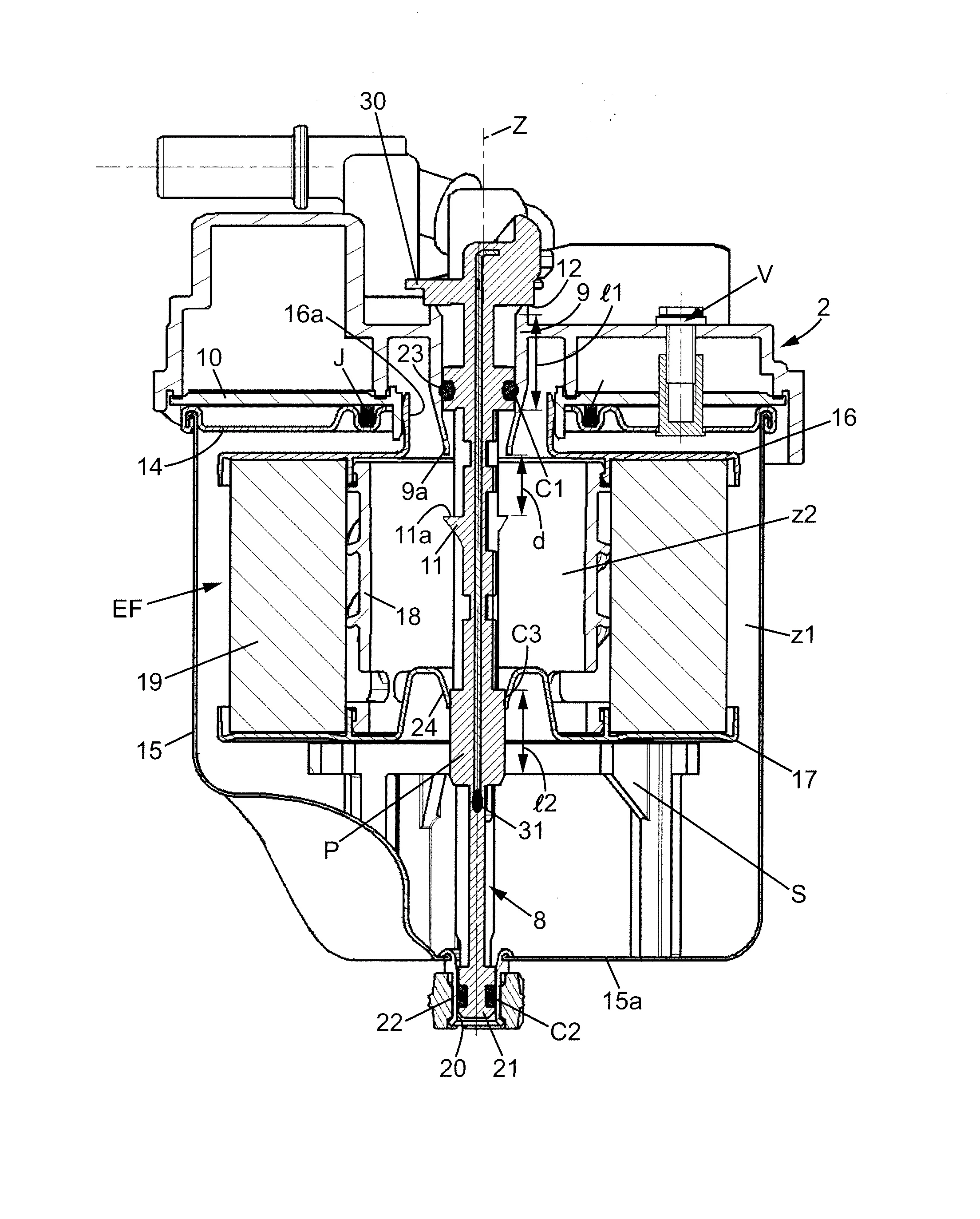 Filtre a carburant avec dispositif de purge et cartouche filtrante pour un tel filtre