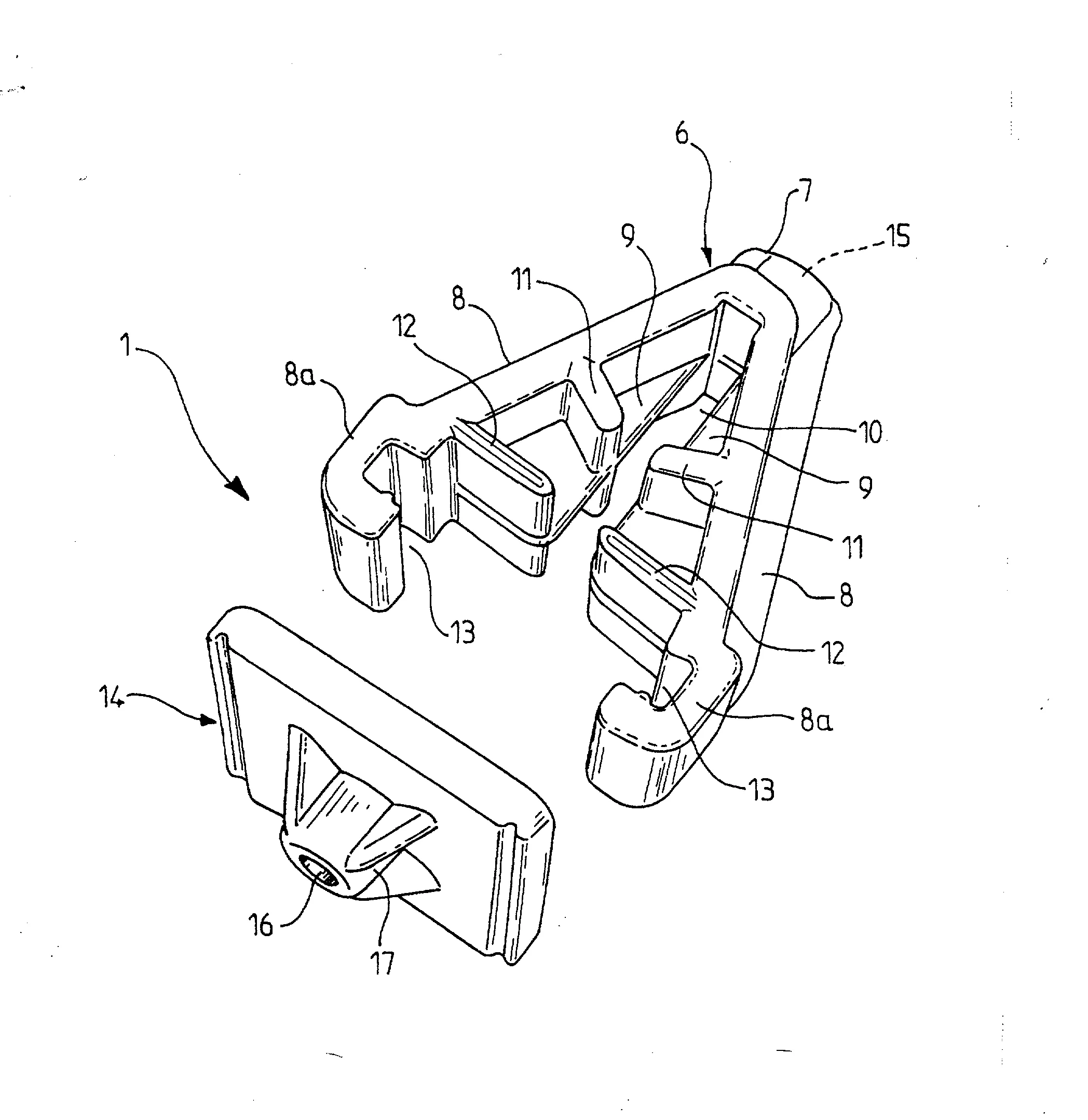 Adaptateur pour la mise en place d'un isolateur a vis sur un piquet de grillage