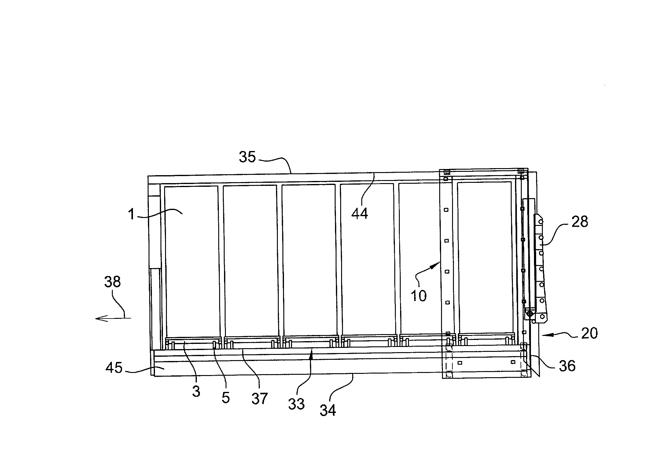 Vehicule equipe d'un systeme de manutention pour contenants amovibles