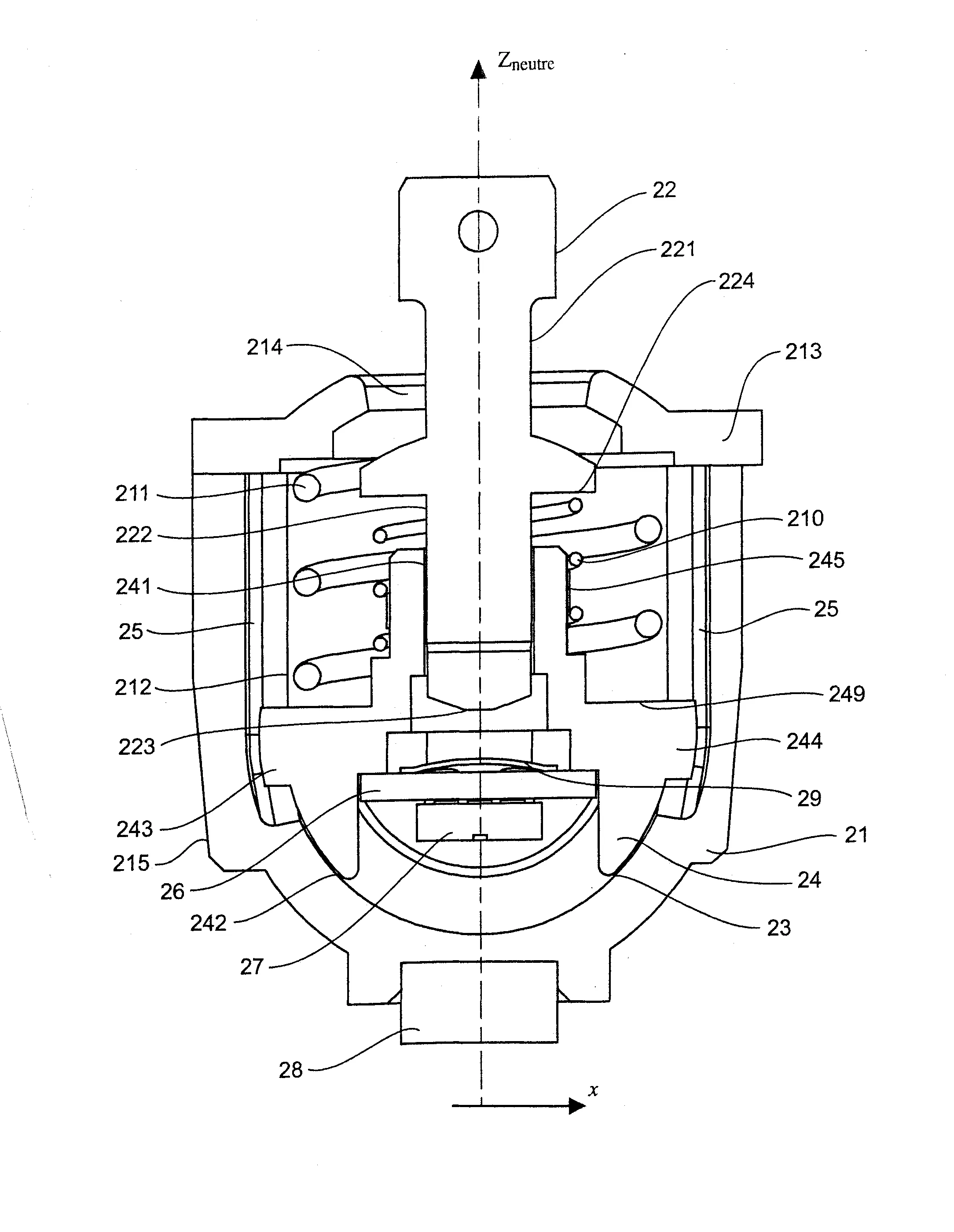 Mini-joystick a effet hall a detection d'appui, et dispositif de controle correspondant