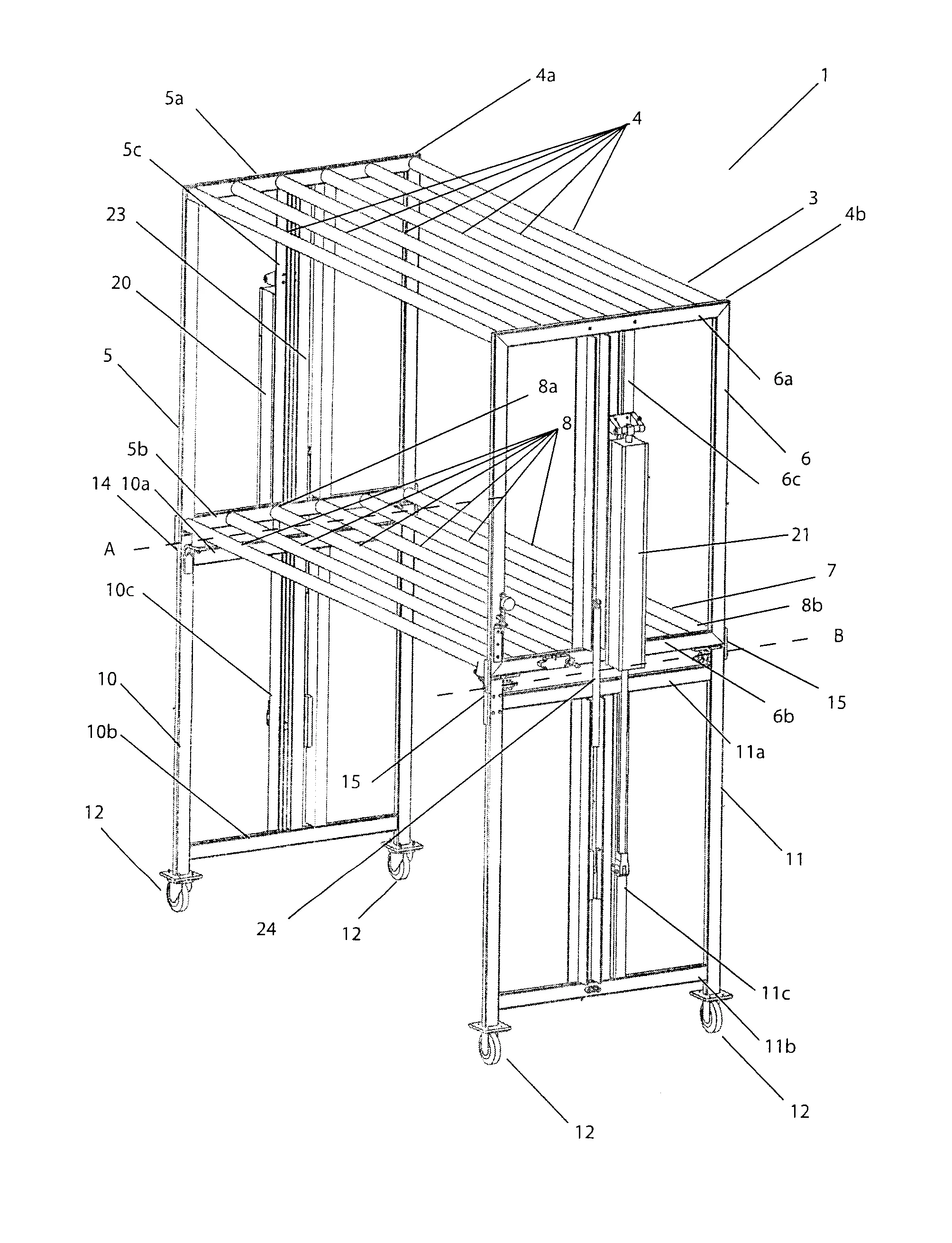 Portique d'etandage escamotable