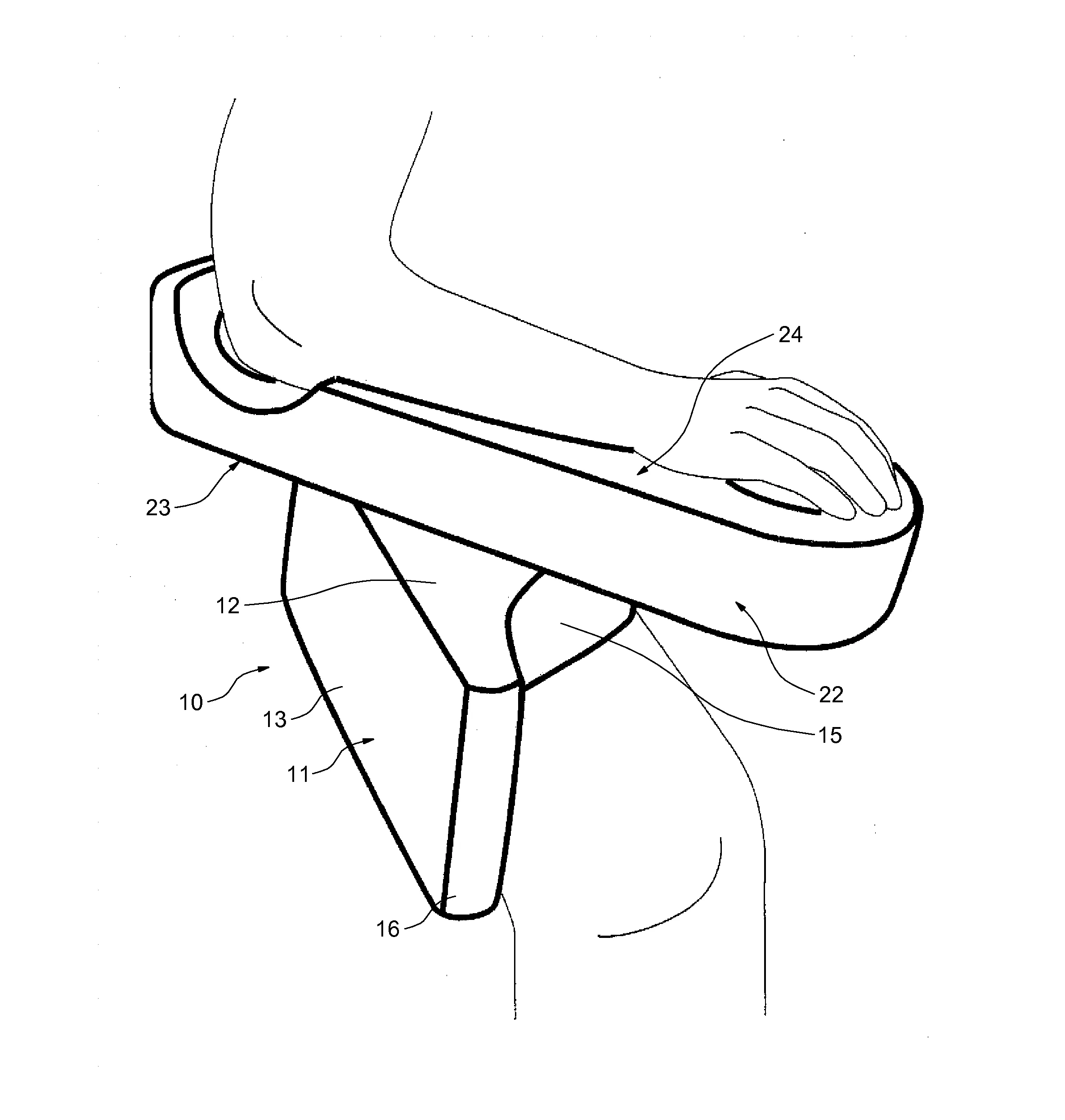 Dispositif de soutien d'un bras d'une personne assise.