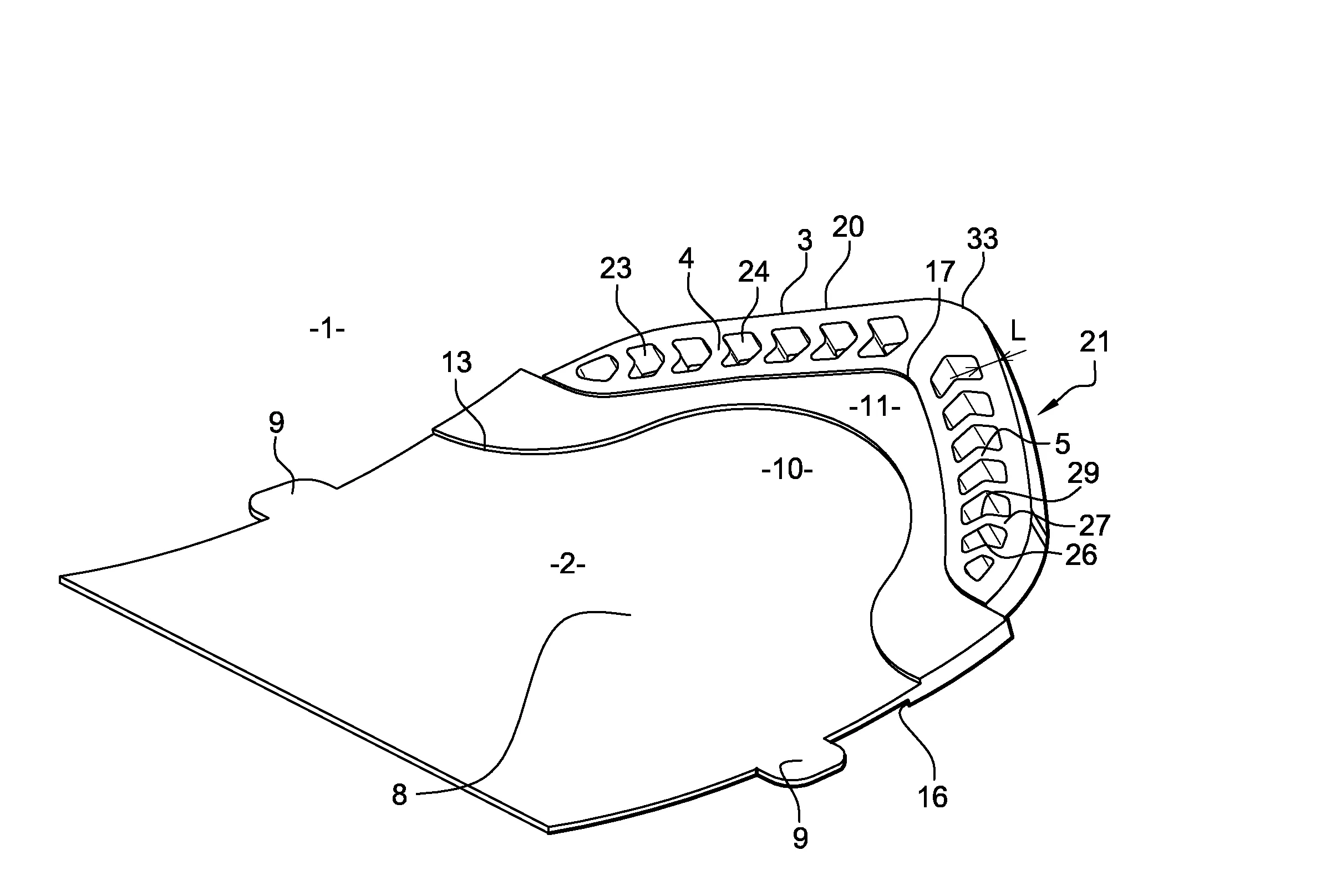 Embout de spatule de planche de glisse
