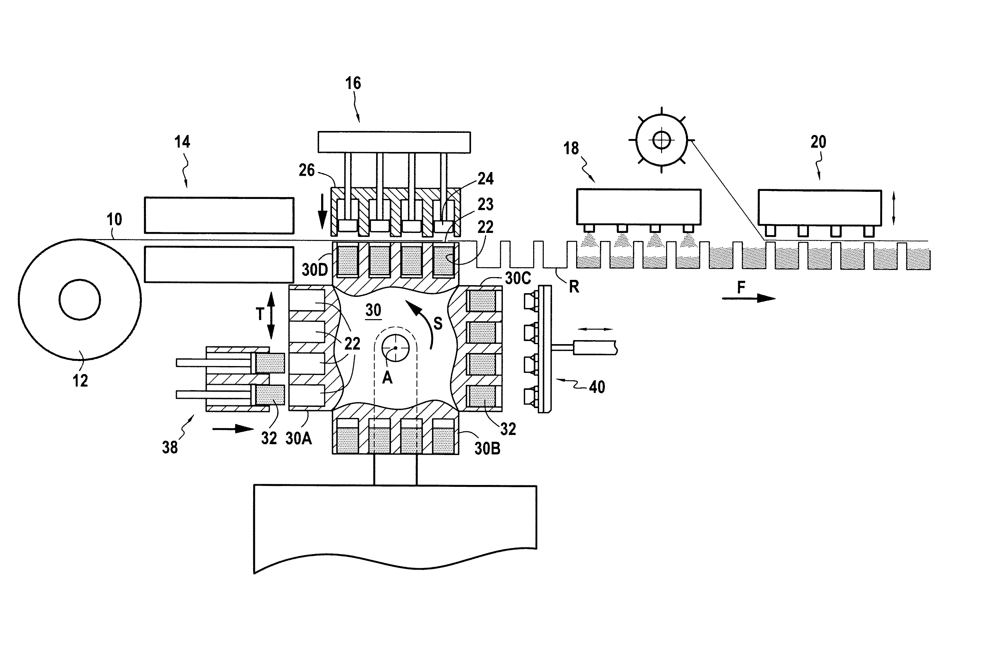 Procede et dispositif de thermoformage et de decor de recipients.