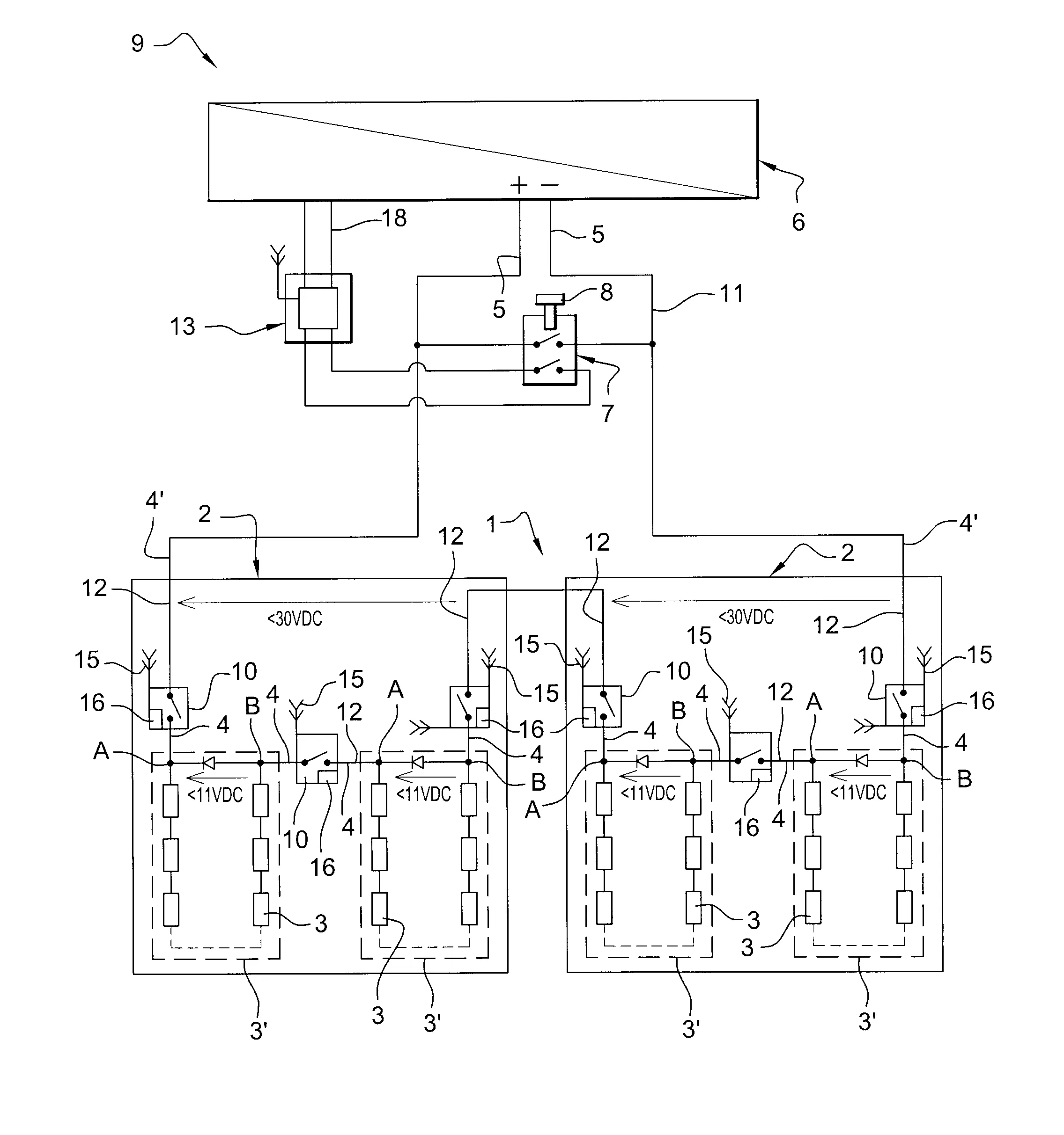 Installation comprenant une pluralite de modules photovoltaique