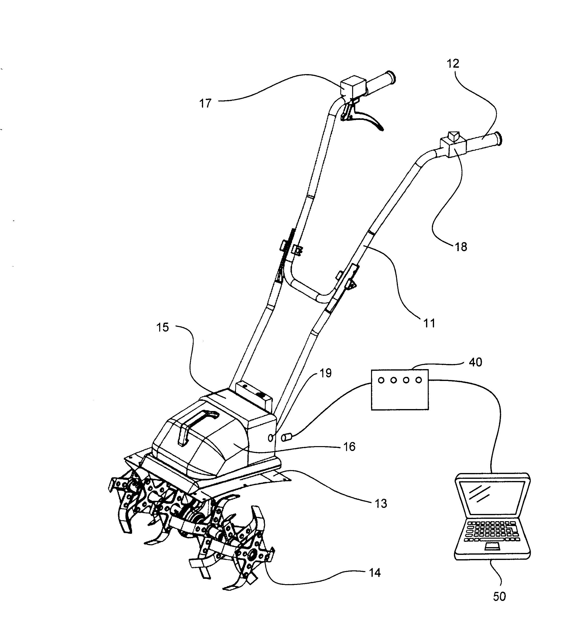 Systeme de diagnostic du fonctionnement d'un equipement de motoculture electrique.