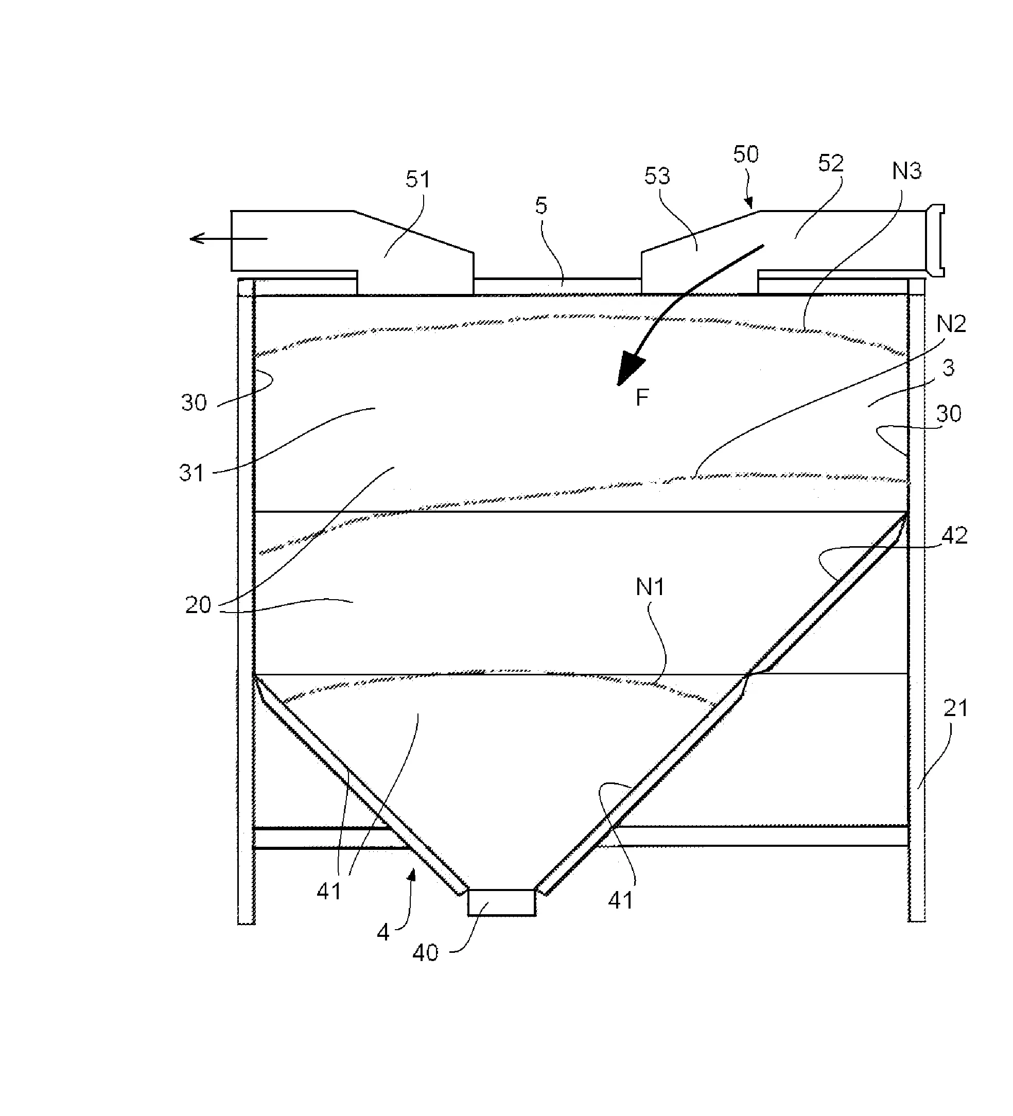 Dispositif de tremie de stockage de materiaux en vrac