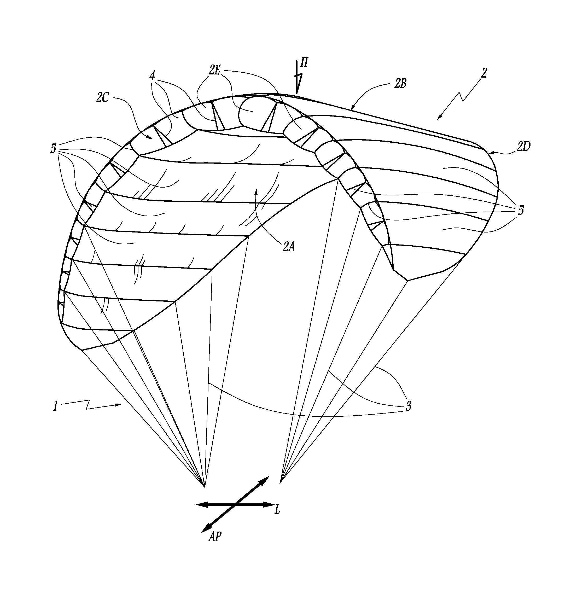 Voile de vol, notamment voile de parapente