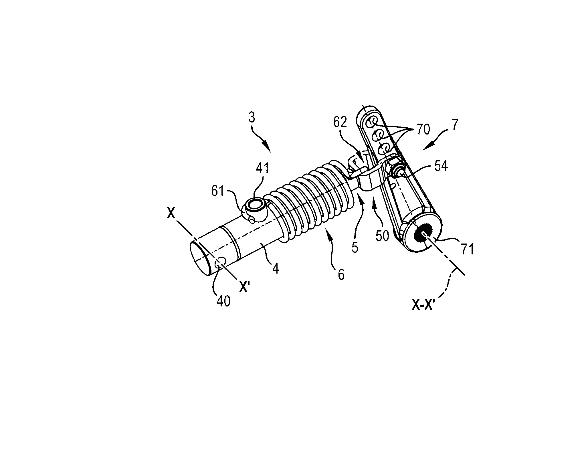 Dispositif de freinage comprenant un verin a simple effet et un ressort de rappel