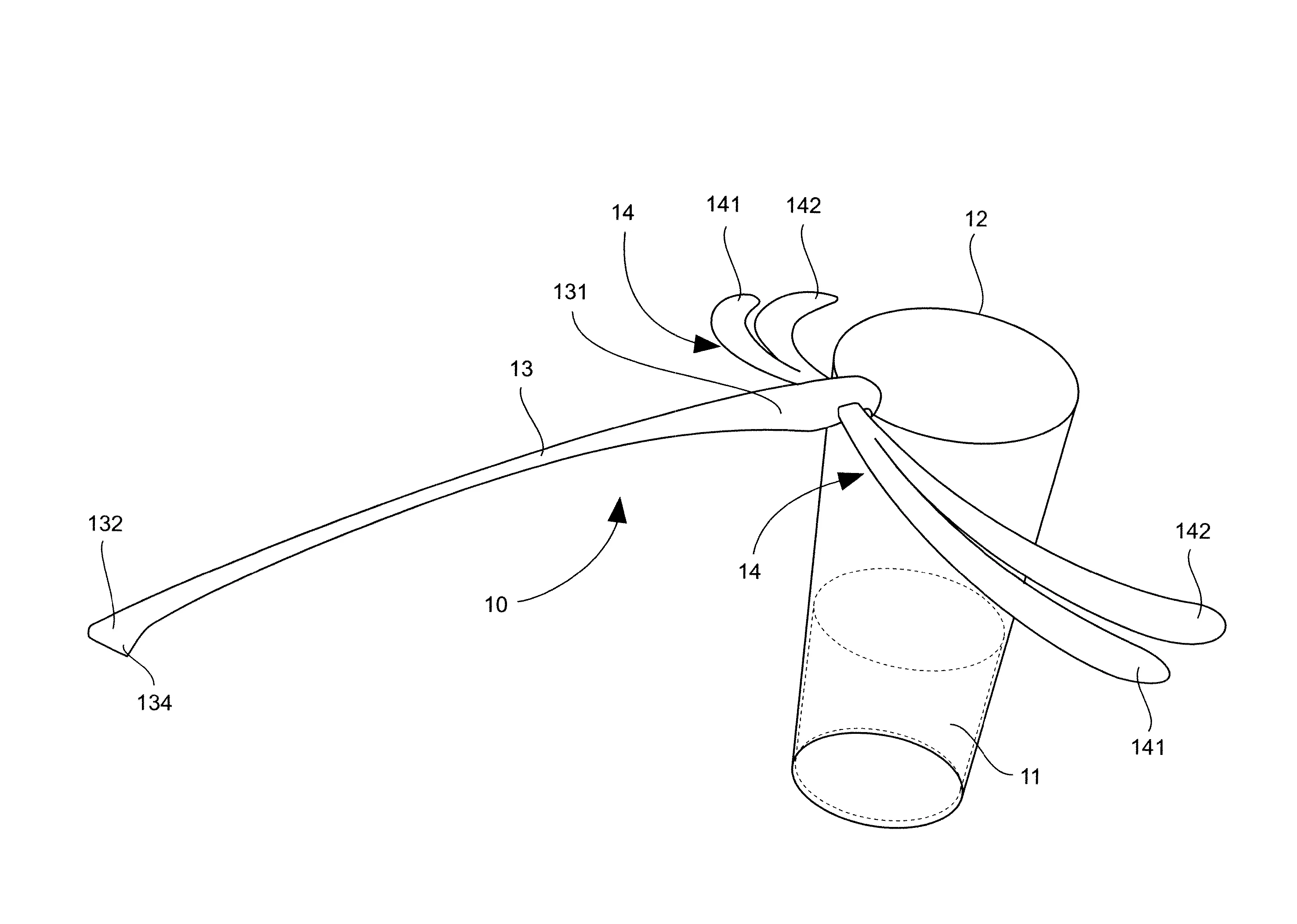 Agitateur pendulaire reposant sur le rebord d'un recipient et procede de fabrication correspondant