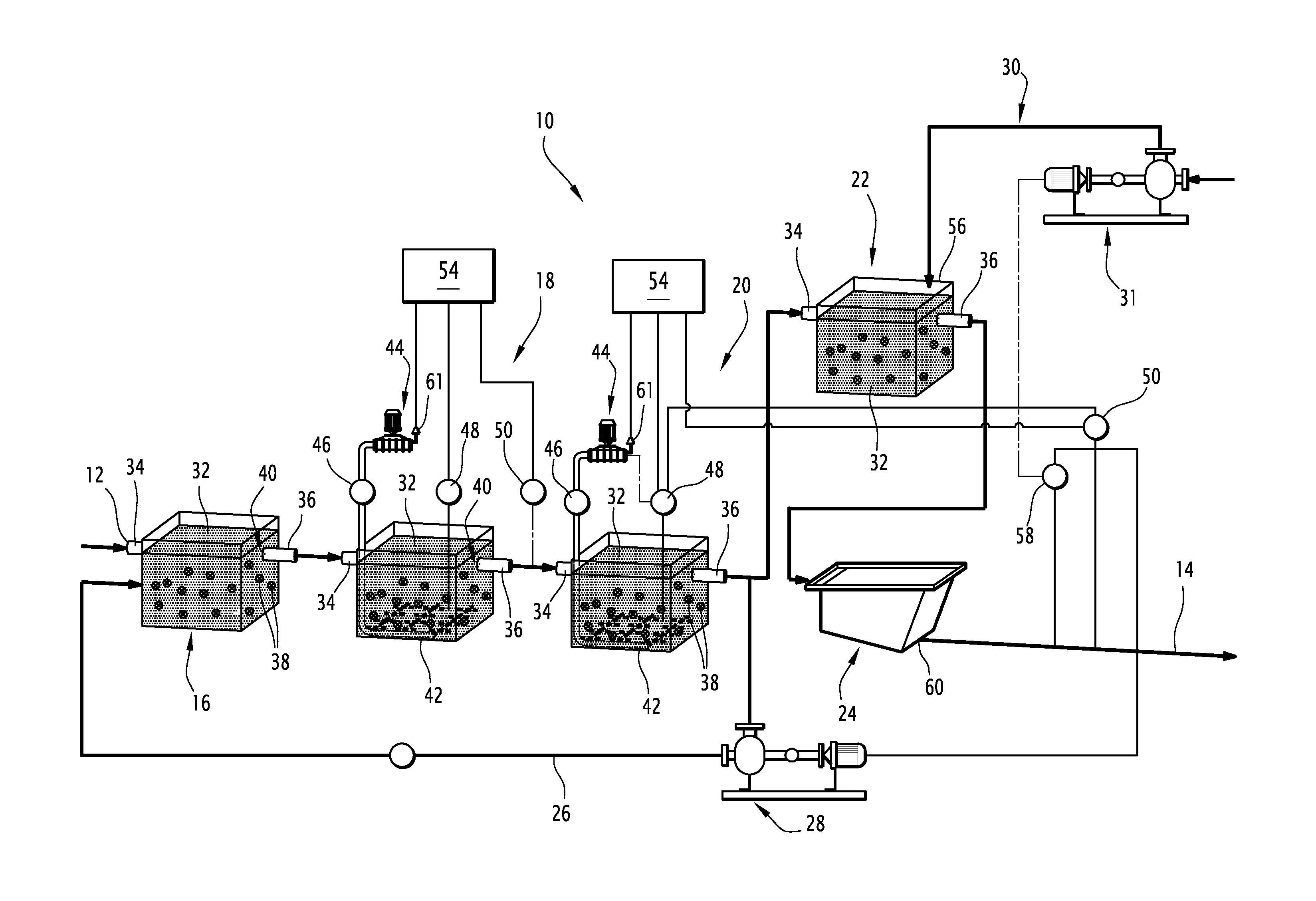 Reacteur de purification biologique de l'eau, et procede de regulation d'un tel reacteur