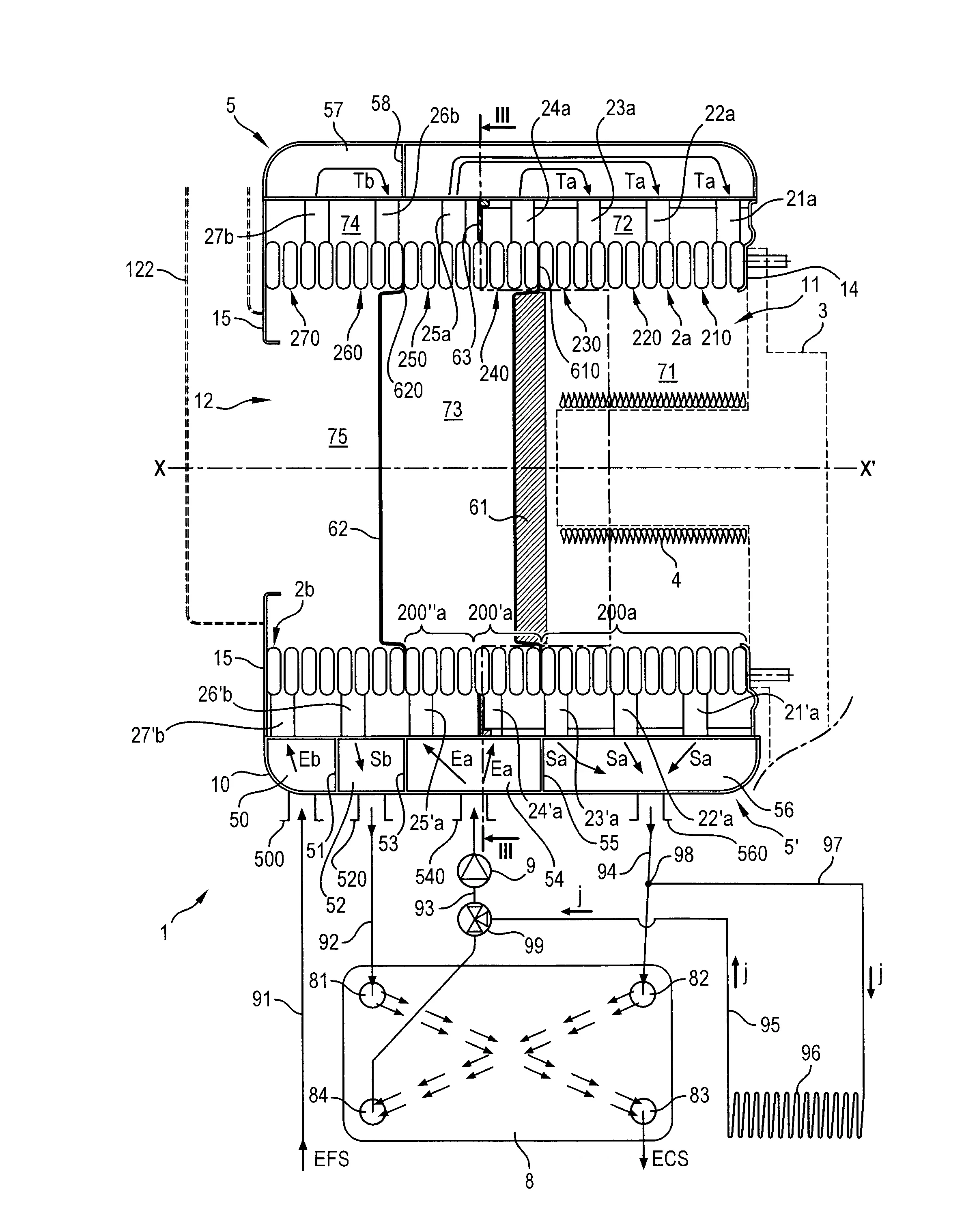 Echangeur de chaleur a condensation pour plusieurs fluides et dispositif de production de fluides chauds comprenant un tel echangeur