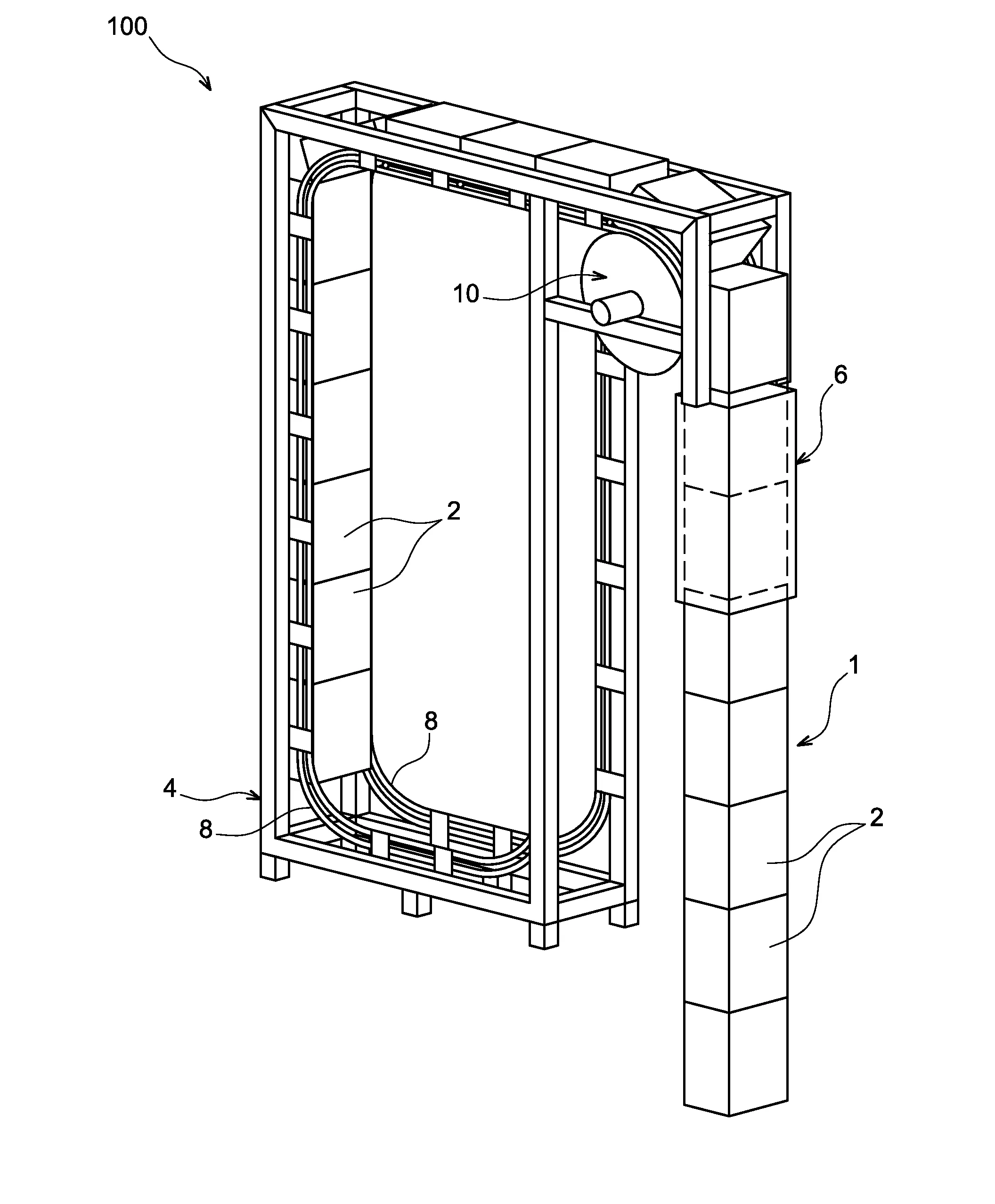 Poutre deployable destinee a porter un equipement