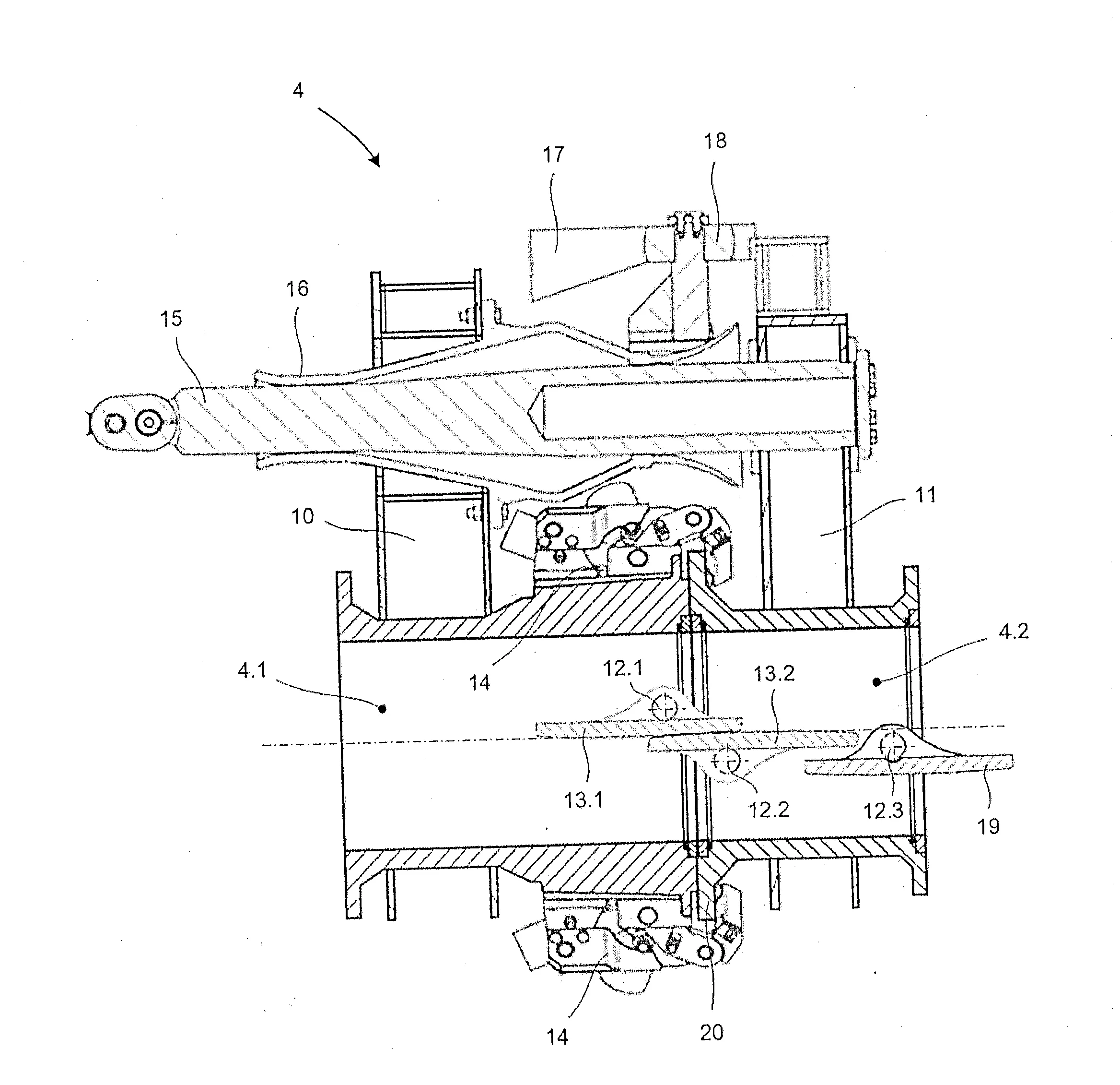 Ligne de transfert de fluide a modules de serrage