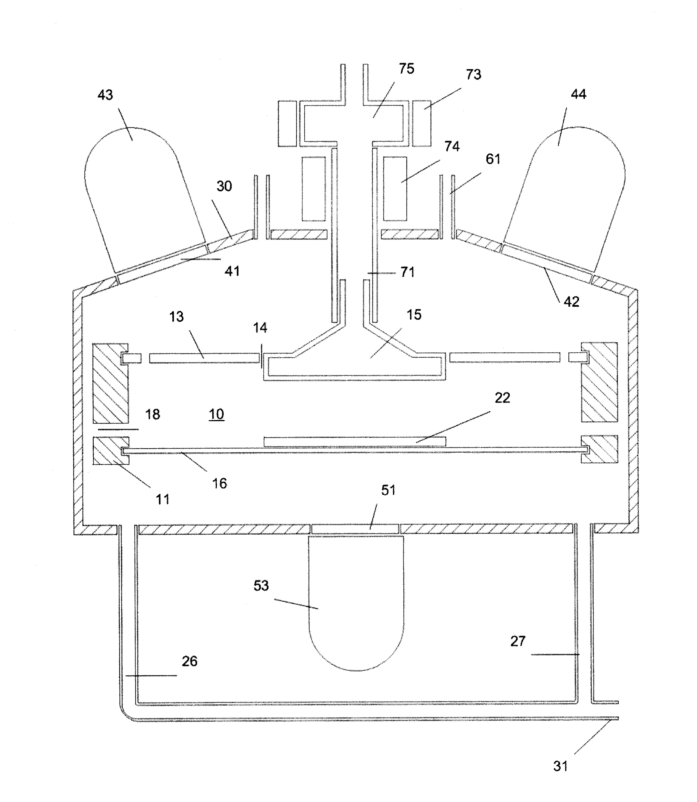 Reacteur pyrolytique a chauffage bilateral