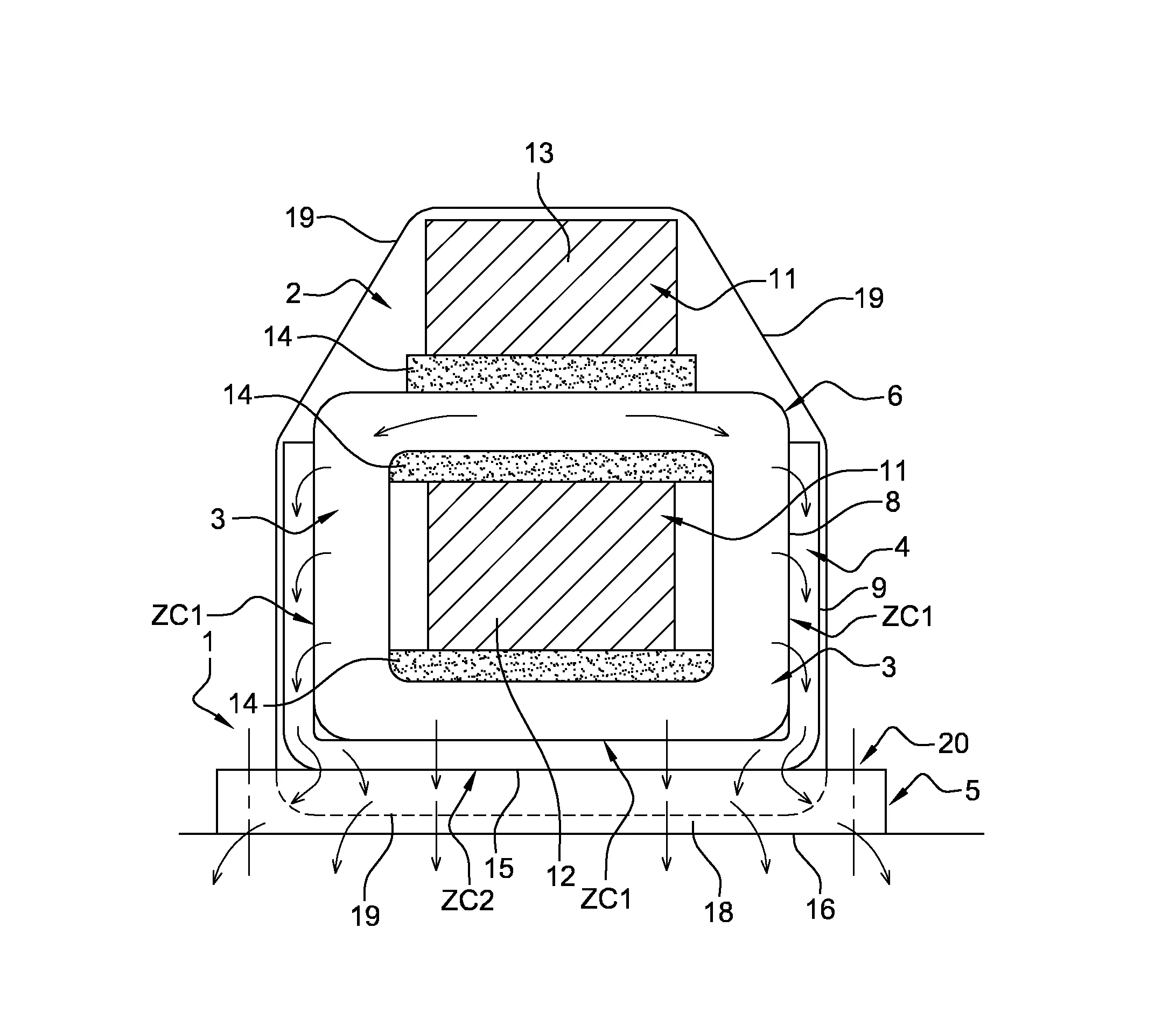 Dispositif de refroidissement d'un composant magnetique