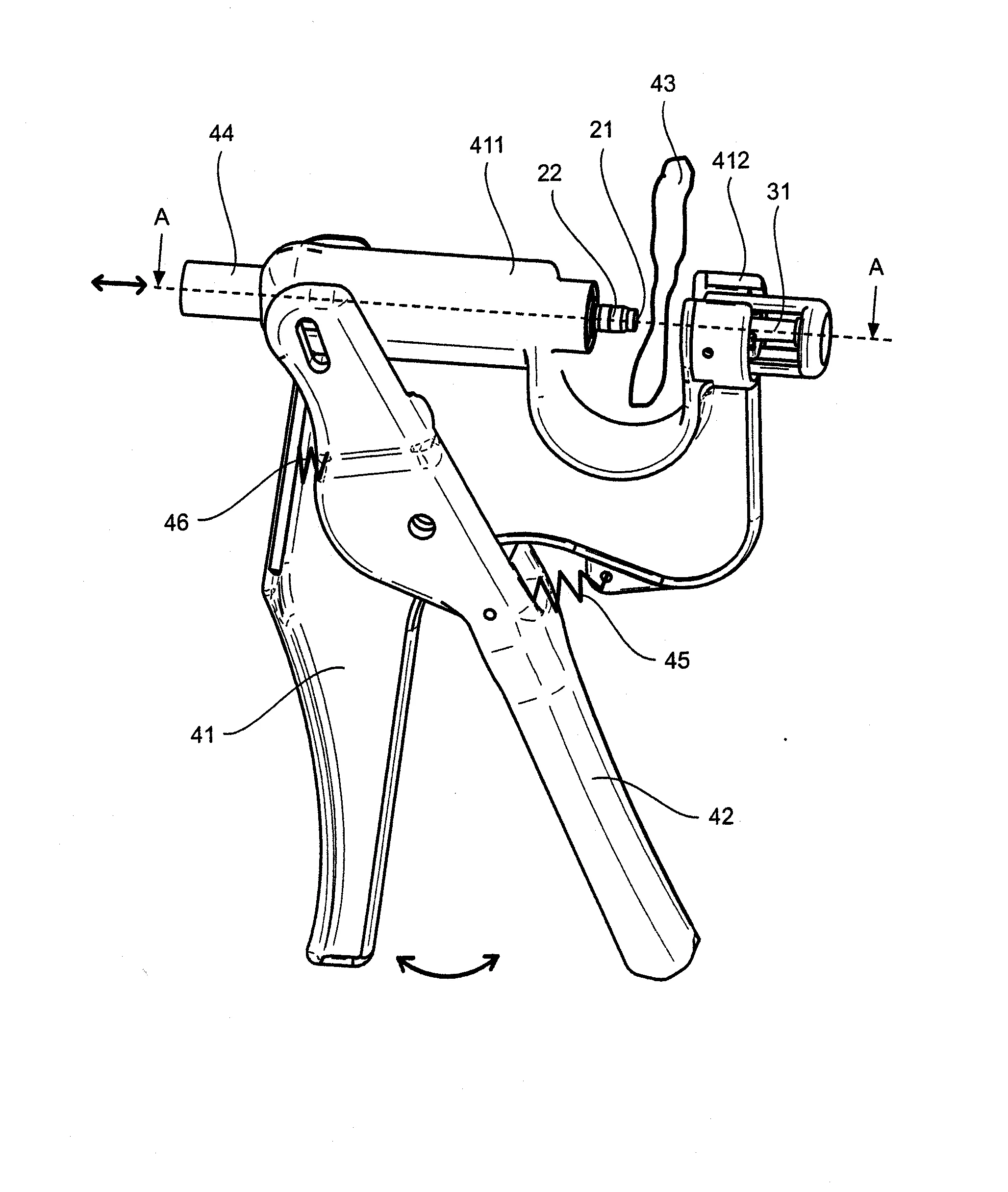 Outil de prelevement d'un echantillon de tissu animal.