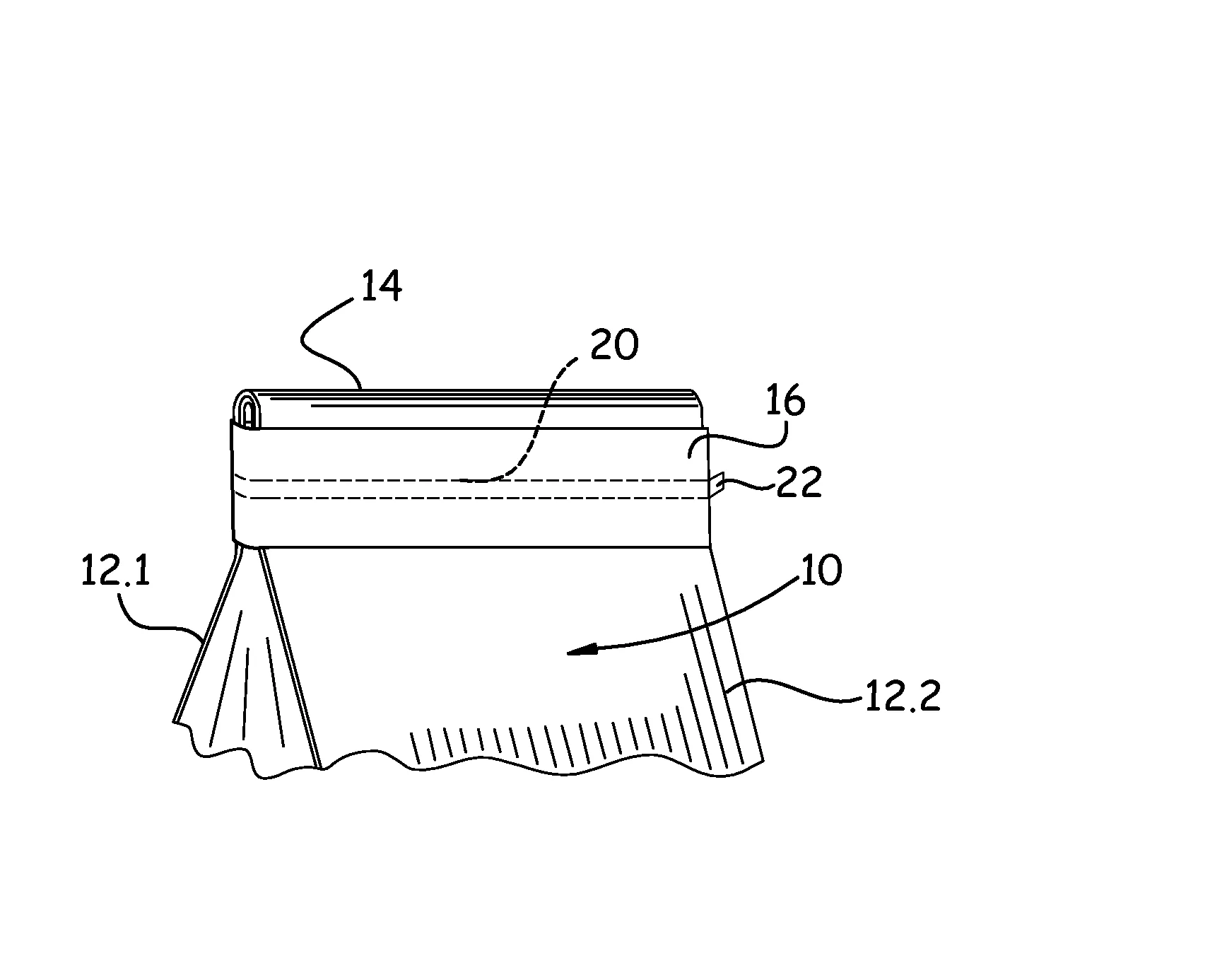 Sac comportant une bande rapportee pour sa fermeture et dispositif de depose d'une bande rapportee pour obtenir un sac selon l'invention