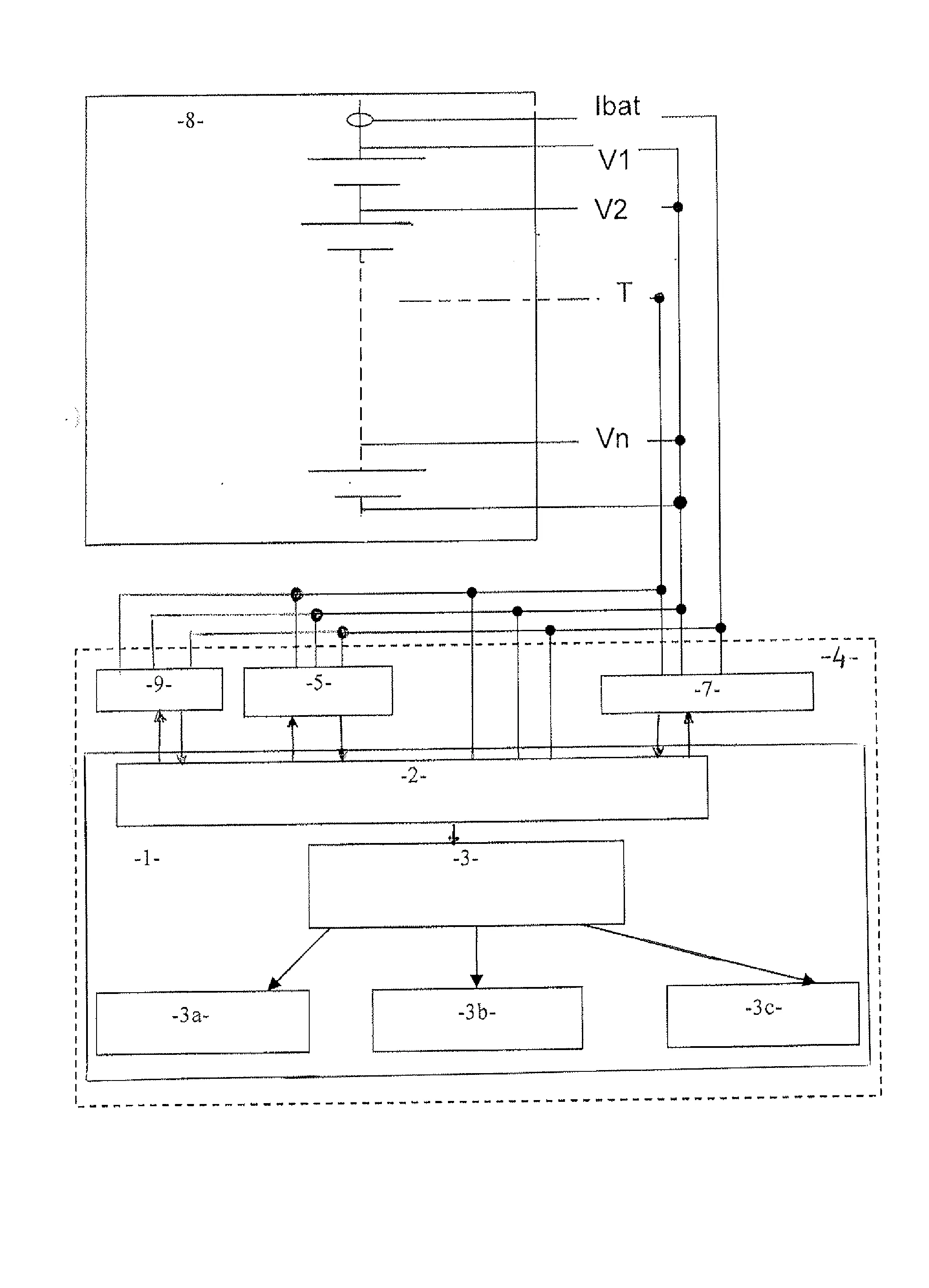 Systeme de surveillance de l'etat d'une batterie