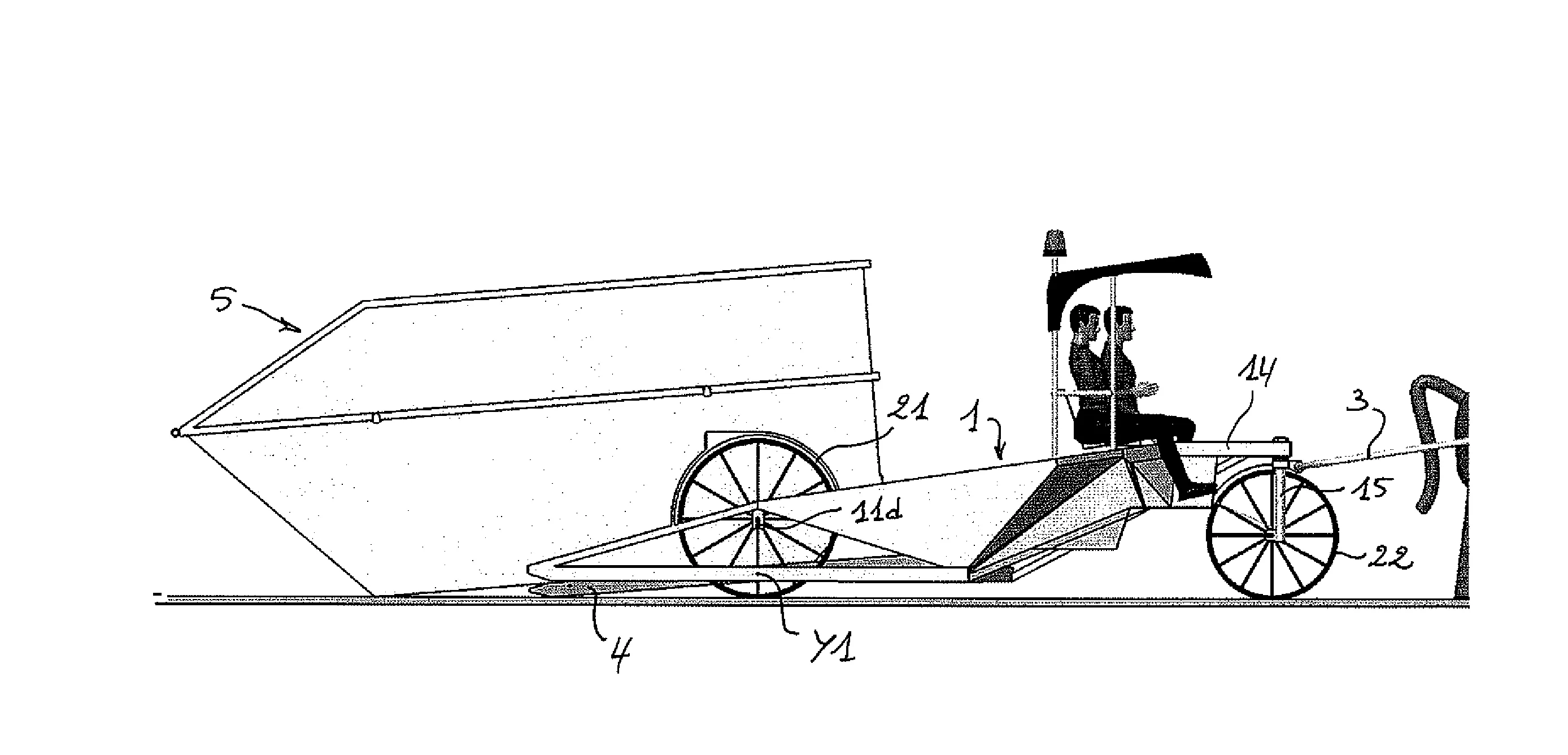 Vehicule hippomobile a caisson amovible, et application