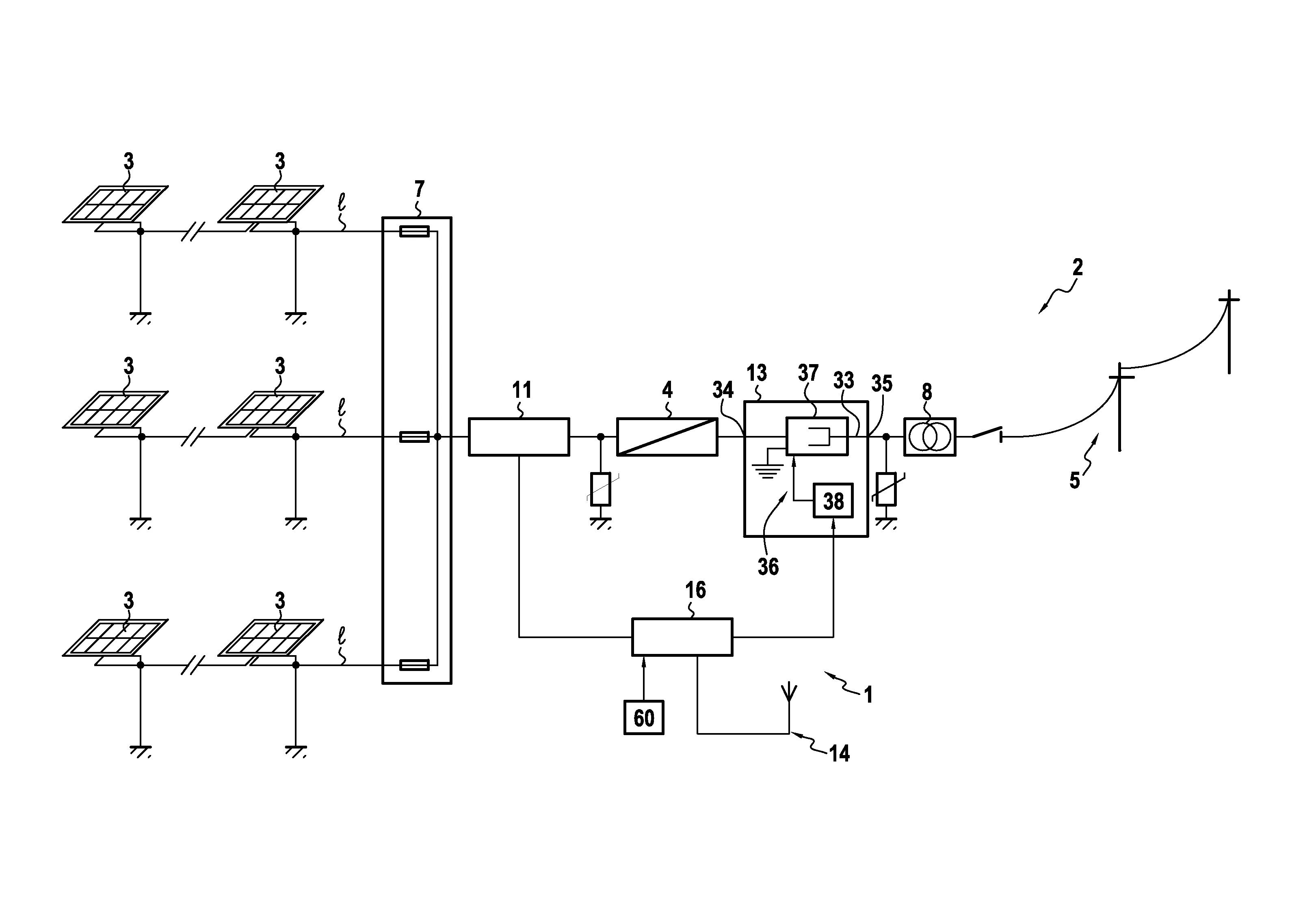 Equipement de protection pour un ensemble de panneaux photovoltaiques