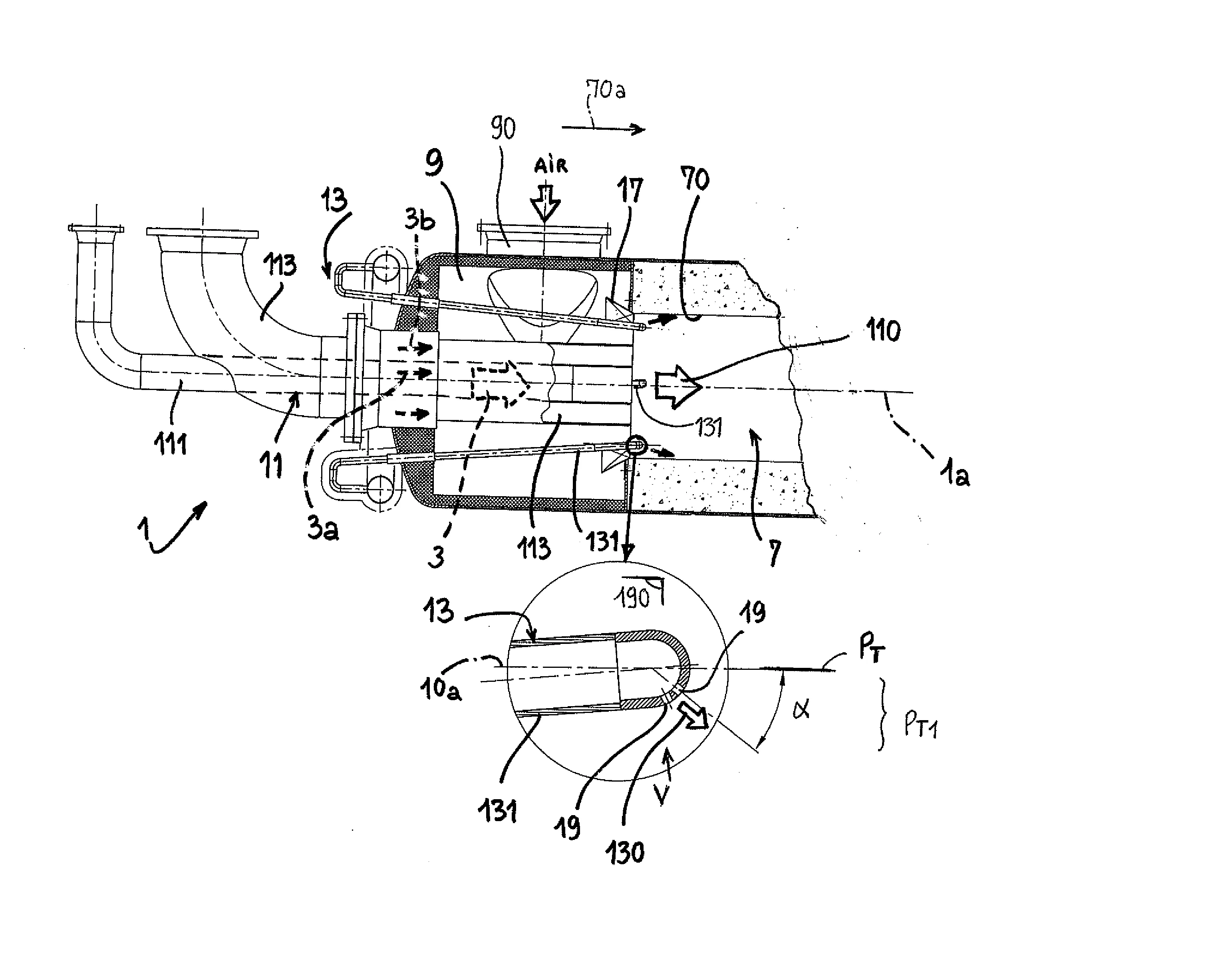 Bruleur pour le traitement d'un gaz acide combustible et four a reaction adapte