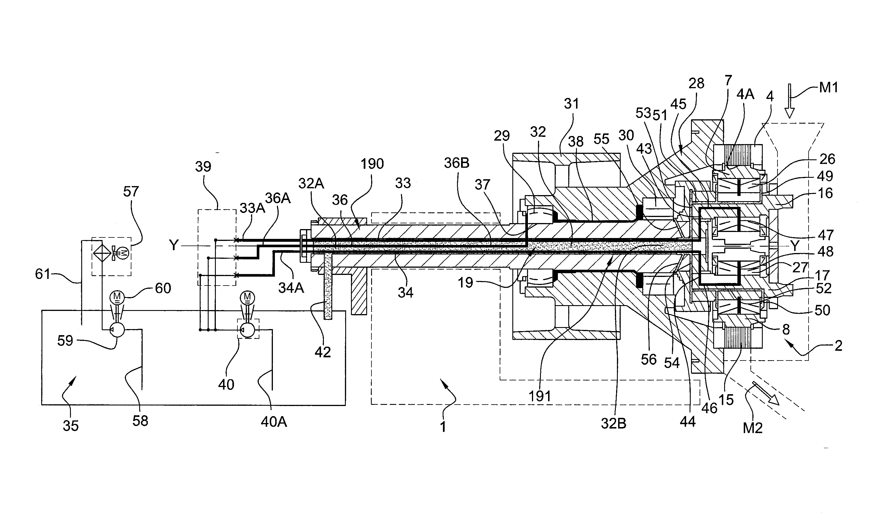 Machine a granuler pourvue de moyens de lubrification et de refroidissement ameliores