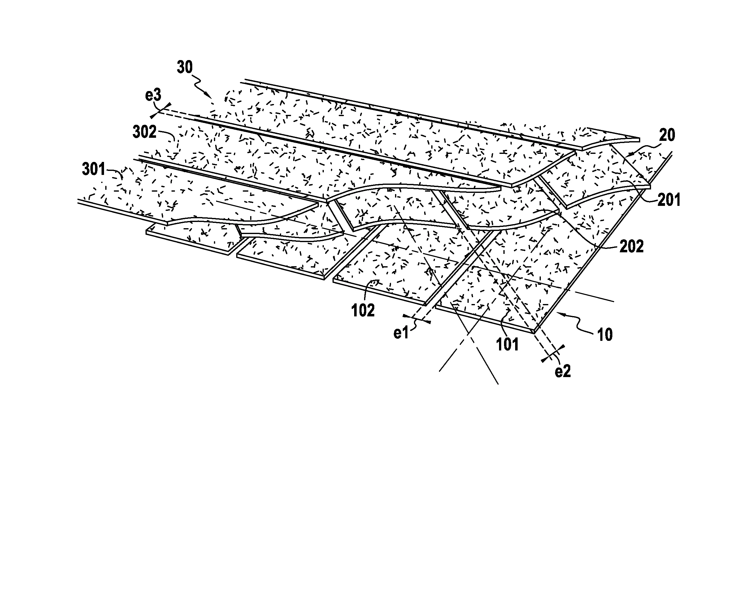 Nouveau materiau intermediaire de renfort constitue d'un ensemble de fils voiles espaces