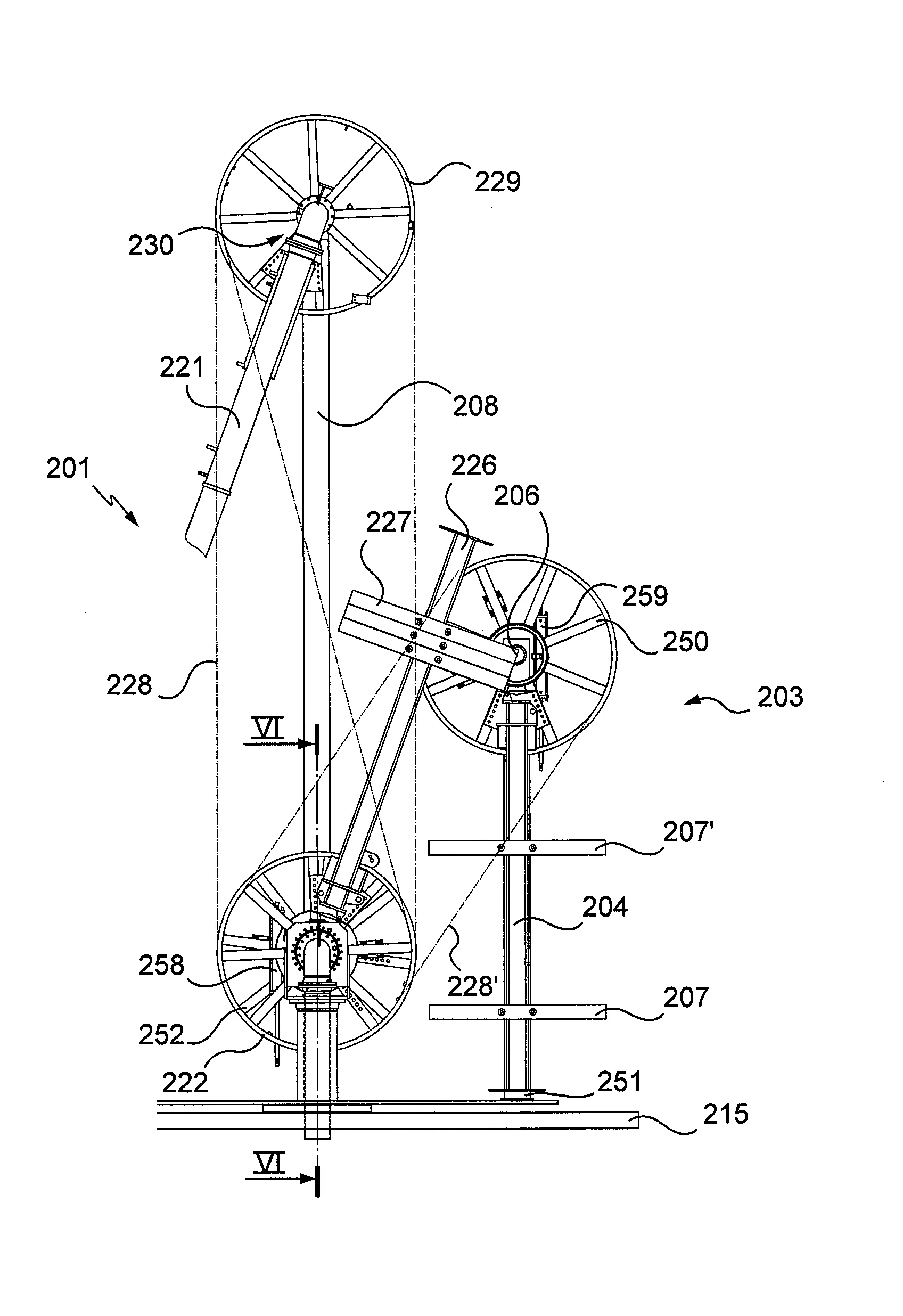 Bras de chargement sans embase