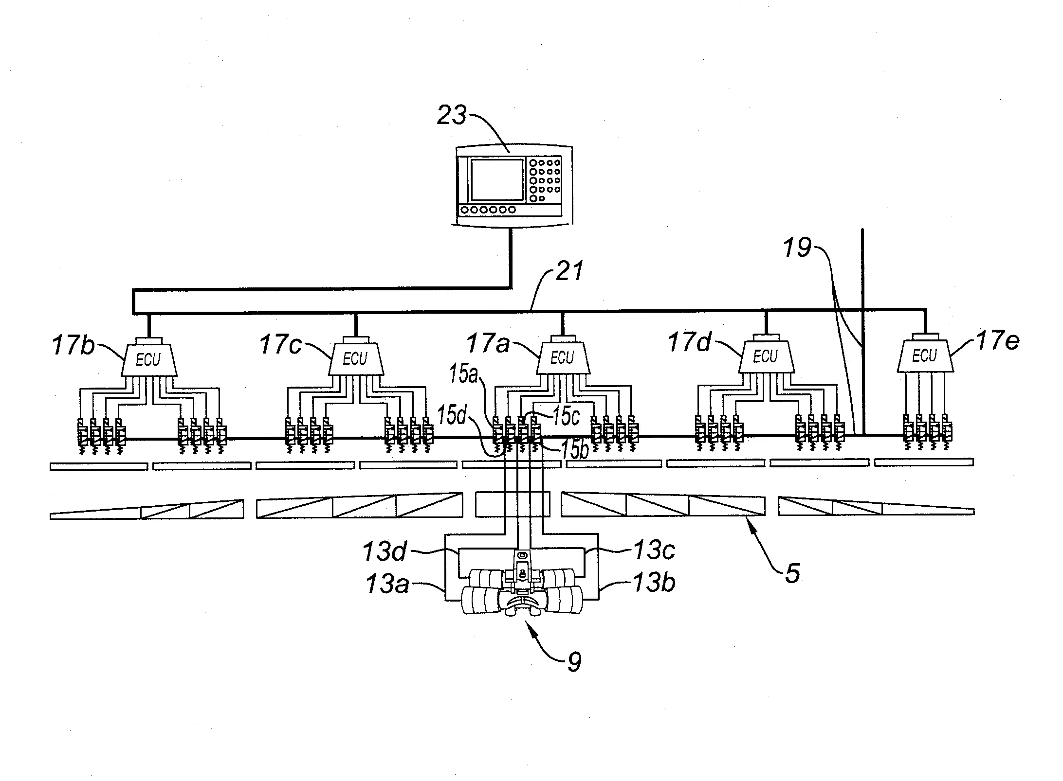 Systeme de commande pour engin agricole de pulverisation