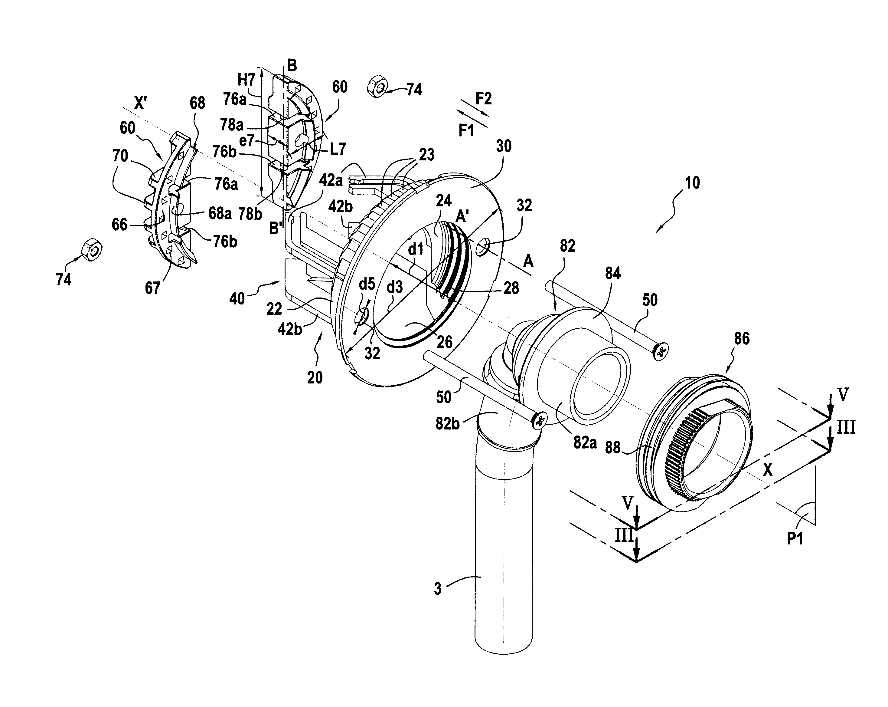 Dispositif de fixation d'un raccord pour conduite de transport de fluide sur une cloison