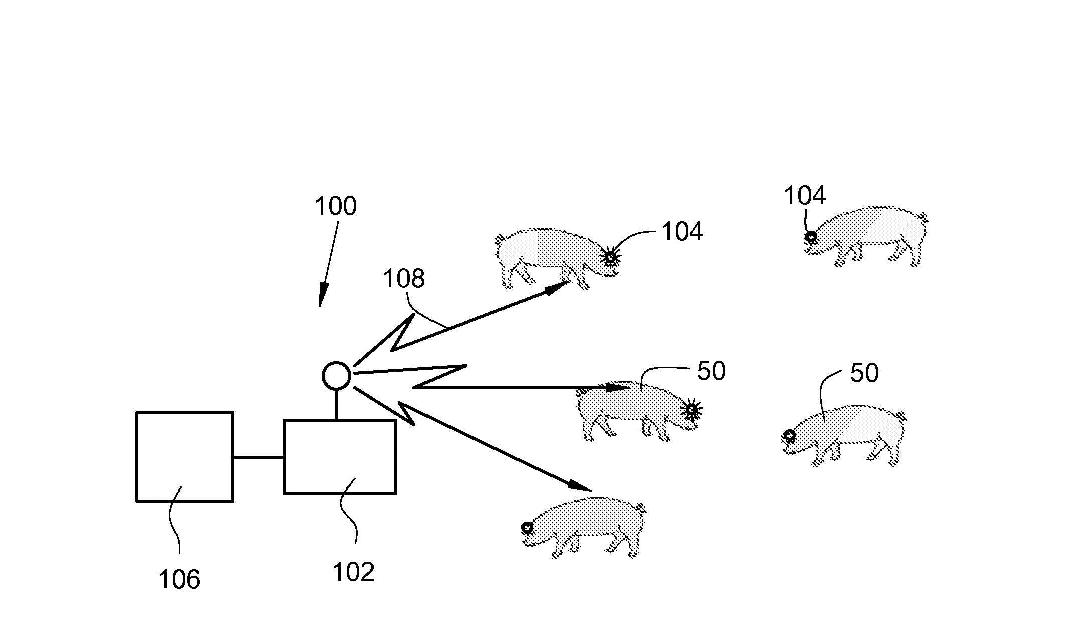 Systeme de signalisation pour une installation d'elevage d'animaux