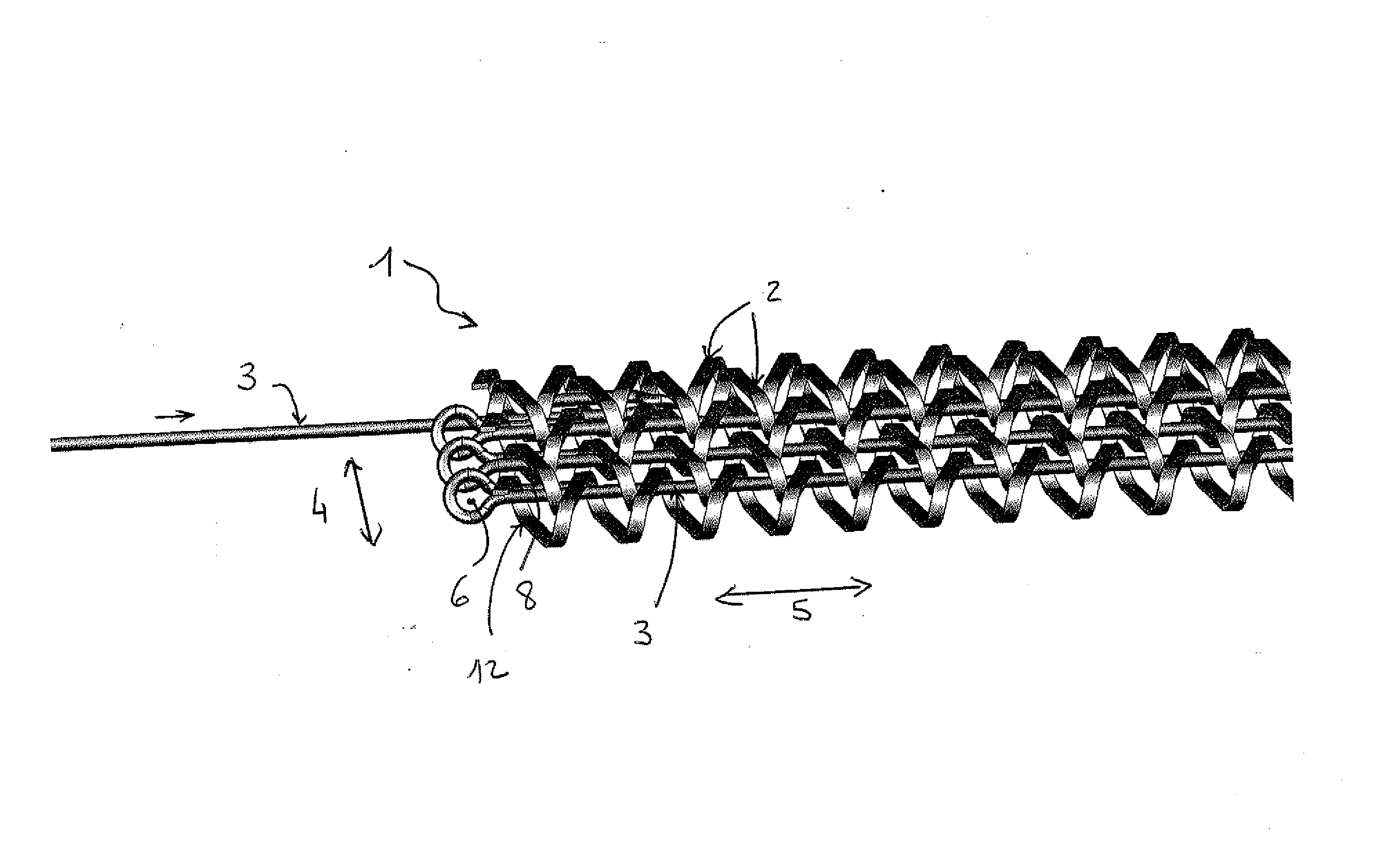 Panneau de tissu metallique a mailles spiralees.