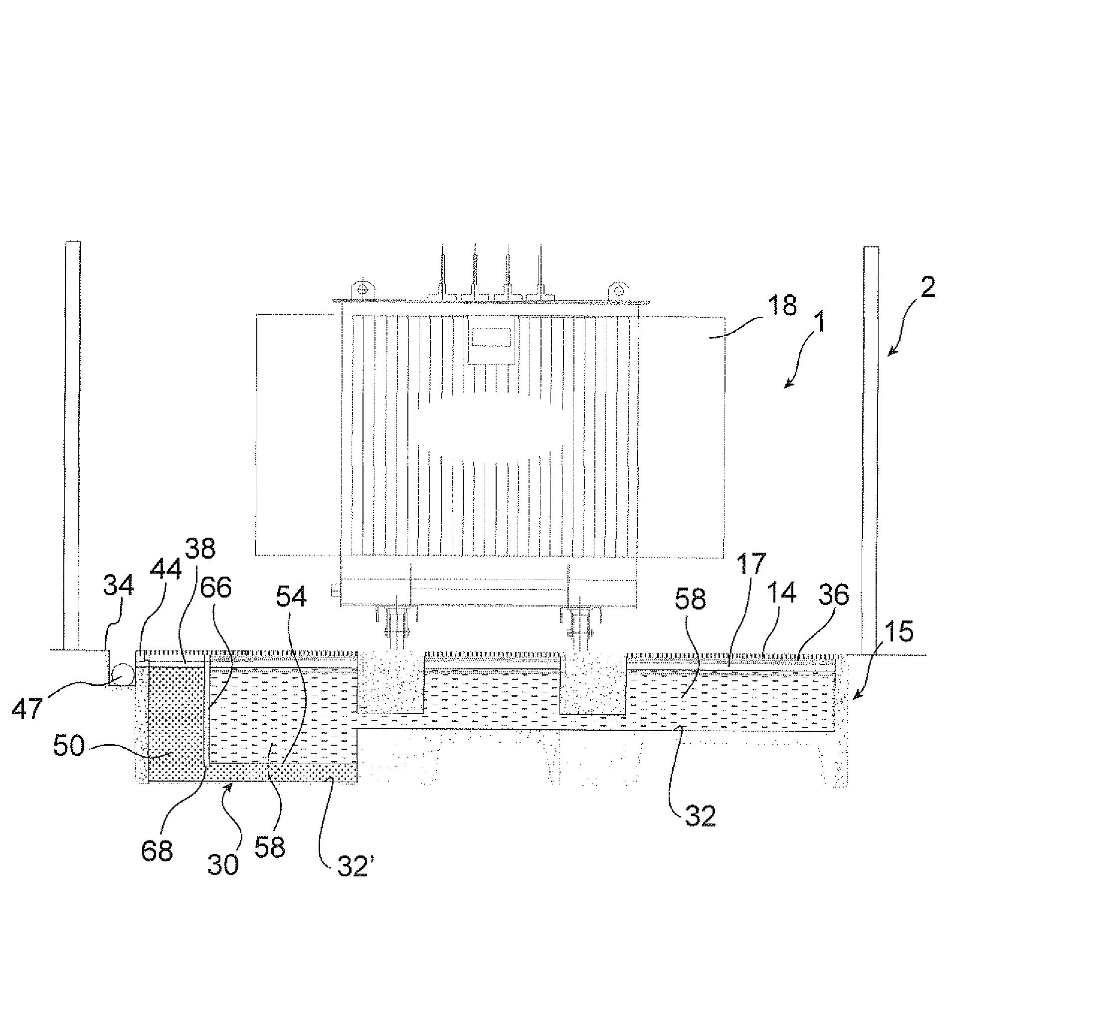 Installation comprenant un poste de transformation electrique et un systeme ameliore de separation des eaux pluviales et de l'huile de fuite