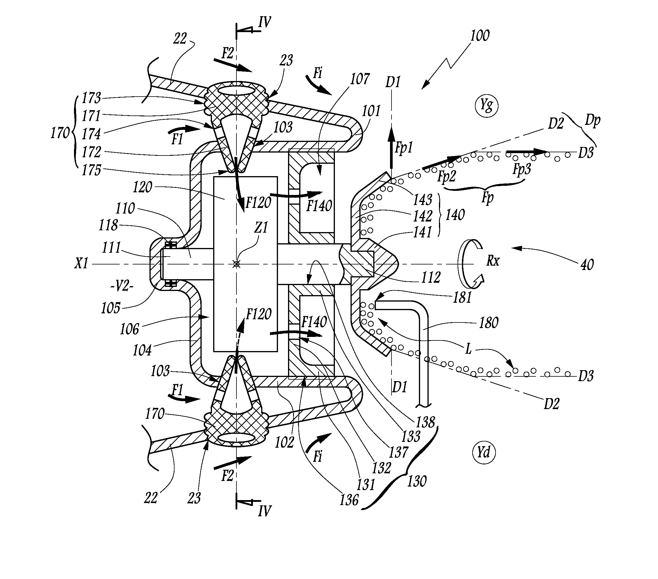 Dispositif de projection d'un fluide de traitement, et systeme de pulverisation d'un fluide de traitement comprenant au moins un tel dispositif