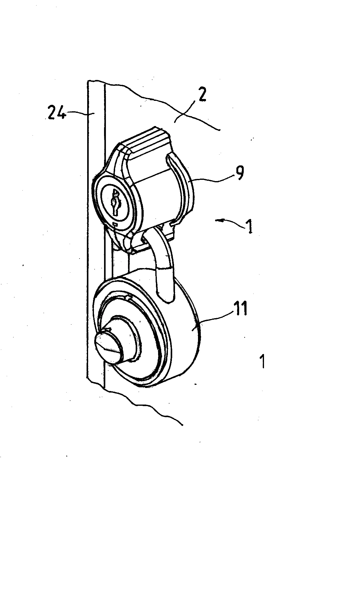 Dispositif de verrouillage d'une porte d'un casier.
