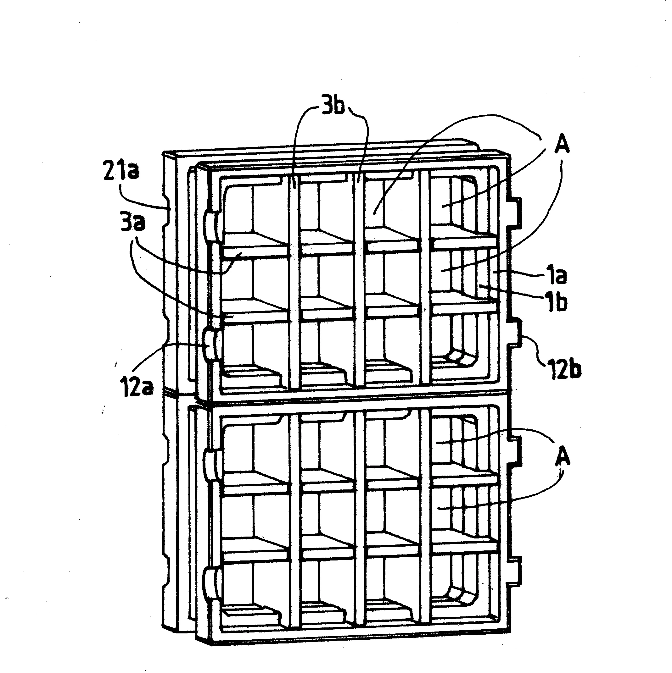 Casier a bouteilles et procede d'assemblage