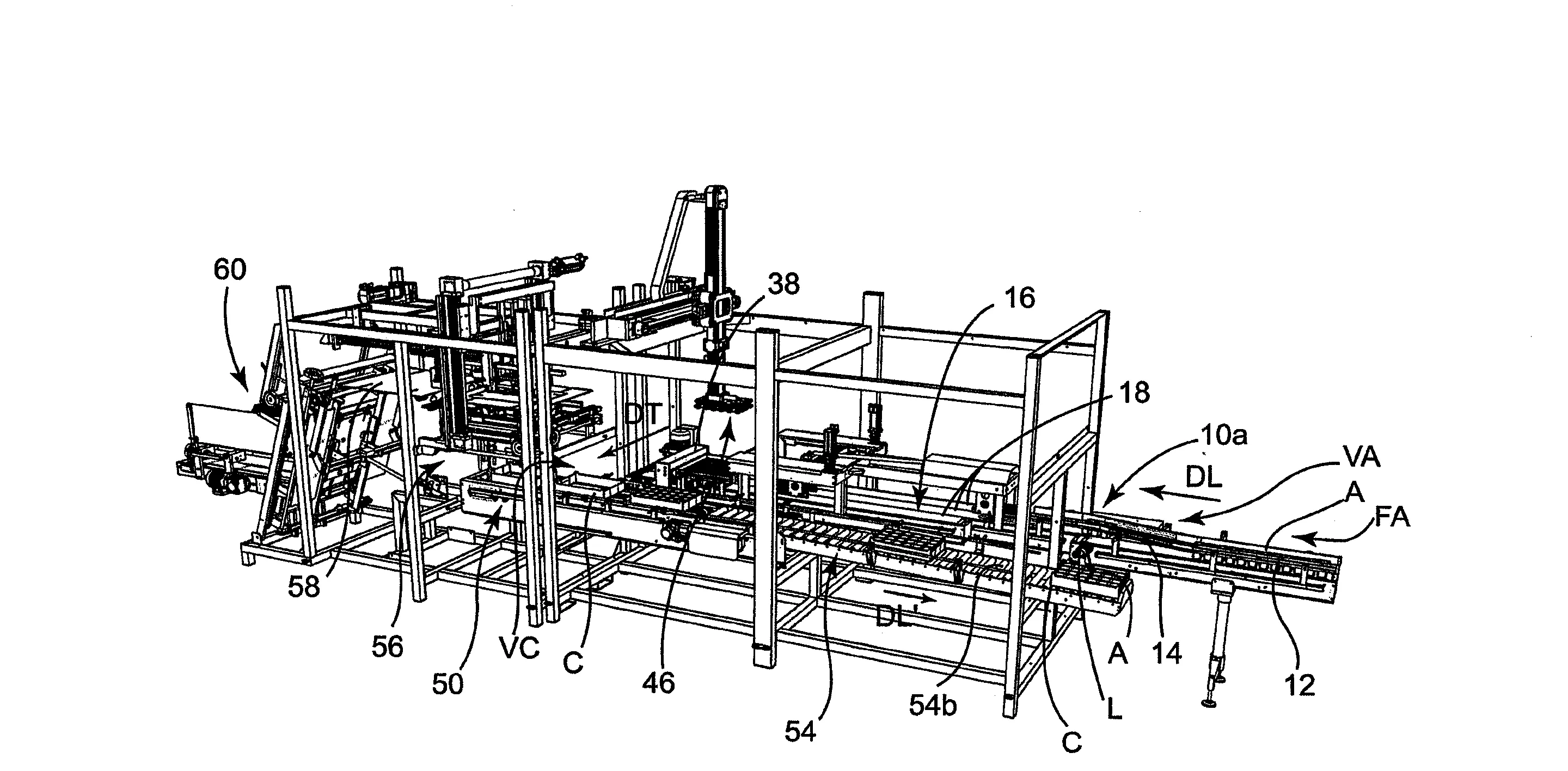 Procede et dispositif d'encaissage destines a realiser un encaissage sequentiel de lots de produits a l'interieur de receptacles de conditionnement.