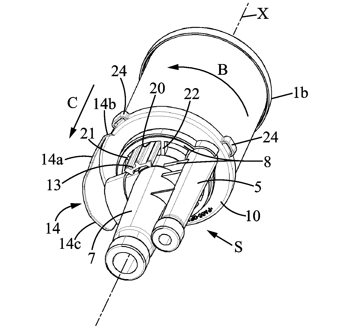 Filtre et cartouche filtrante permettant une vidange decentree
