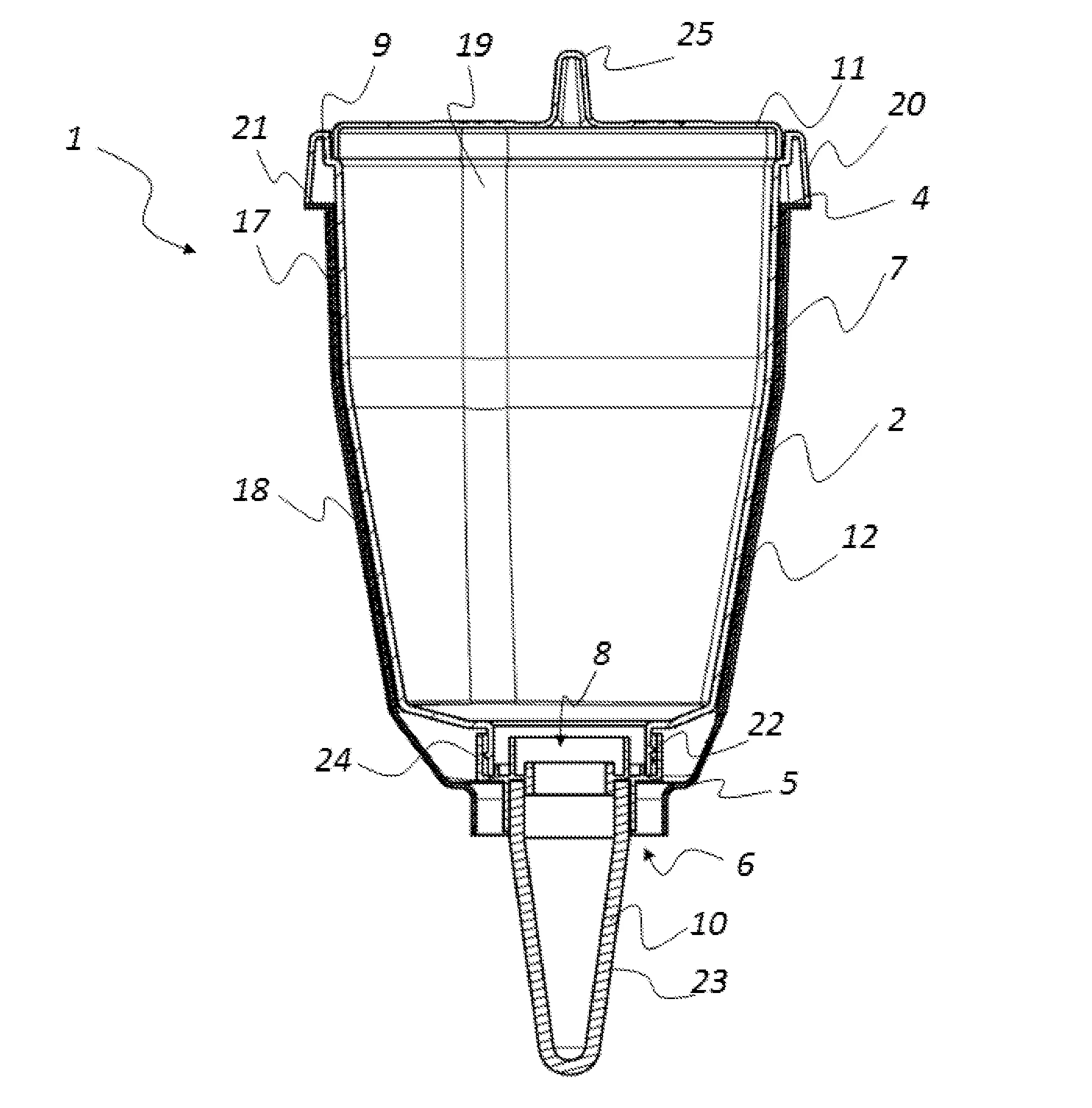 Dispositif d'arrosage destine a equiper un recipient de culture, comportant un reservoir independant