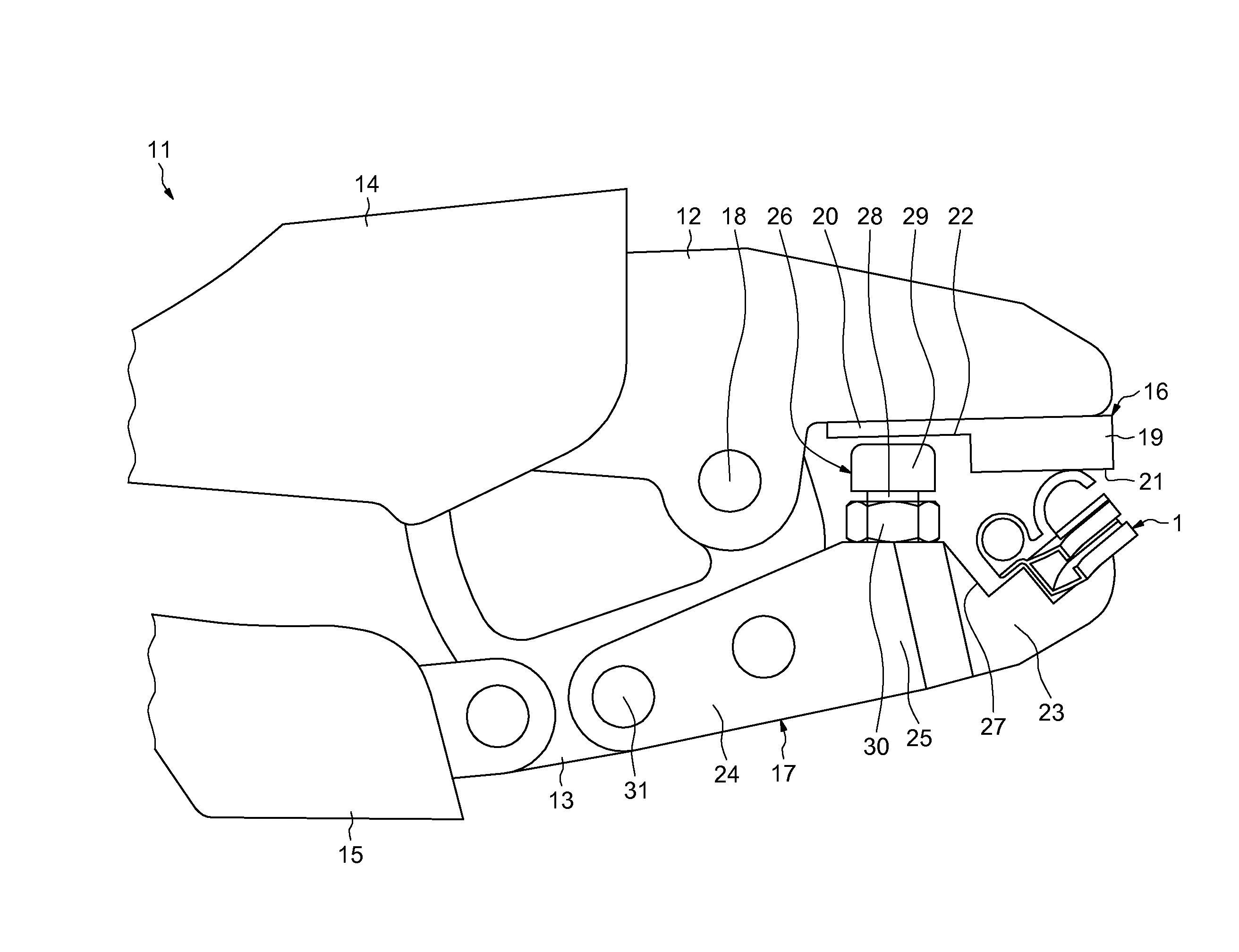 Pince de fixation d'une tirette sur un curseur de fermeture a glissiere, et procede correspondant